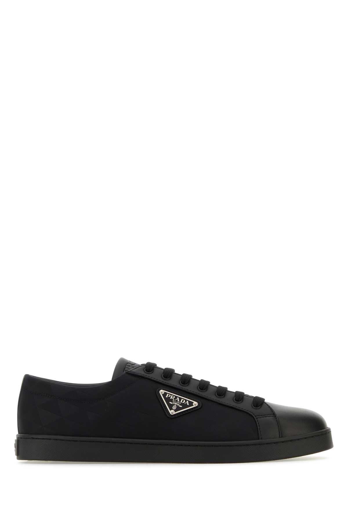 PRADA新作【2EE369_3LFV_F073A RE-NYLON/LEATHER SNEAKERS】 Black Prax 01 Re-nylon And Brushed Leather Sneakers | PRADA
