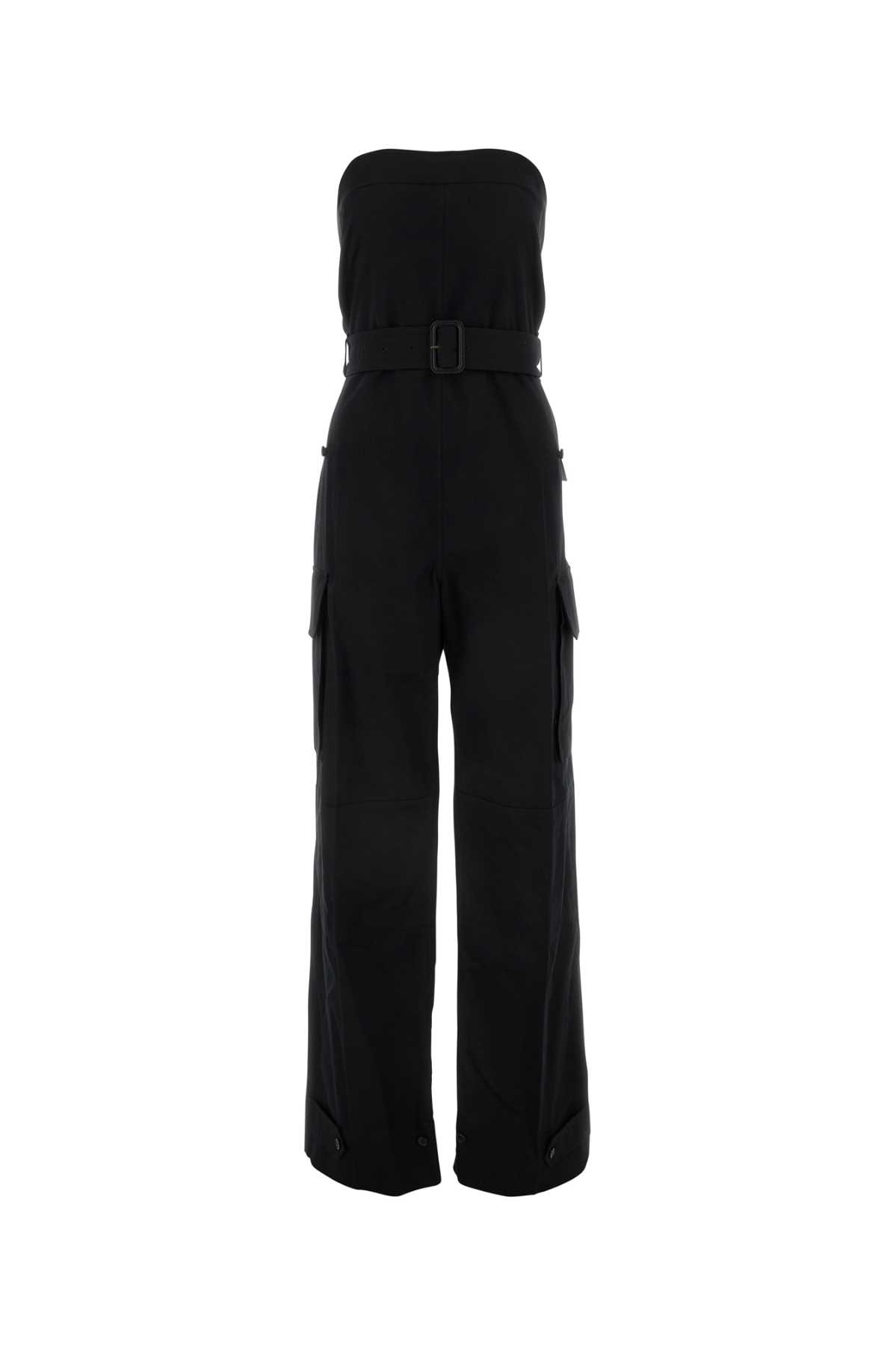 【送料&関税込】Saint Laurent Black Drill Jumpsuit Saint Laurent Black Drill Jumpsuit | italist