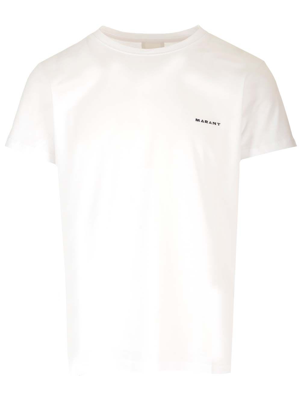 【関税&送料込】Marant T-Shirt Zafferh Isabel Marant Men's Zafferh Small Logo T-Shirt in Light Grey