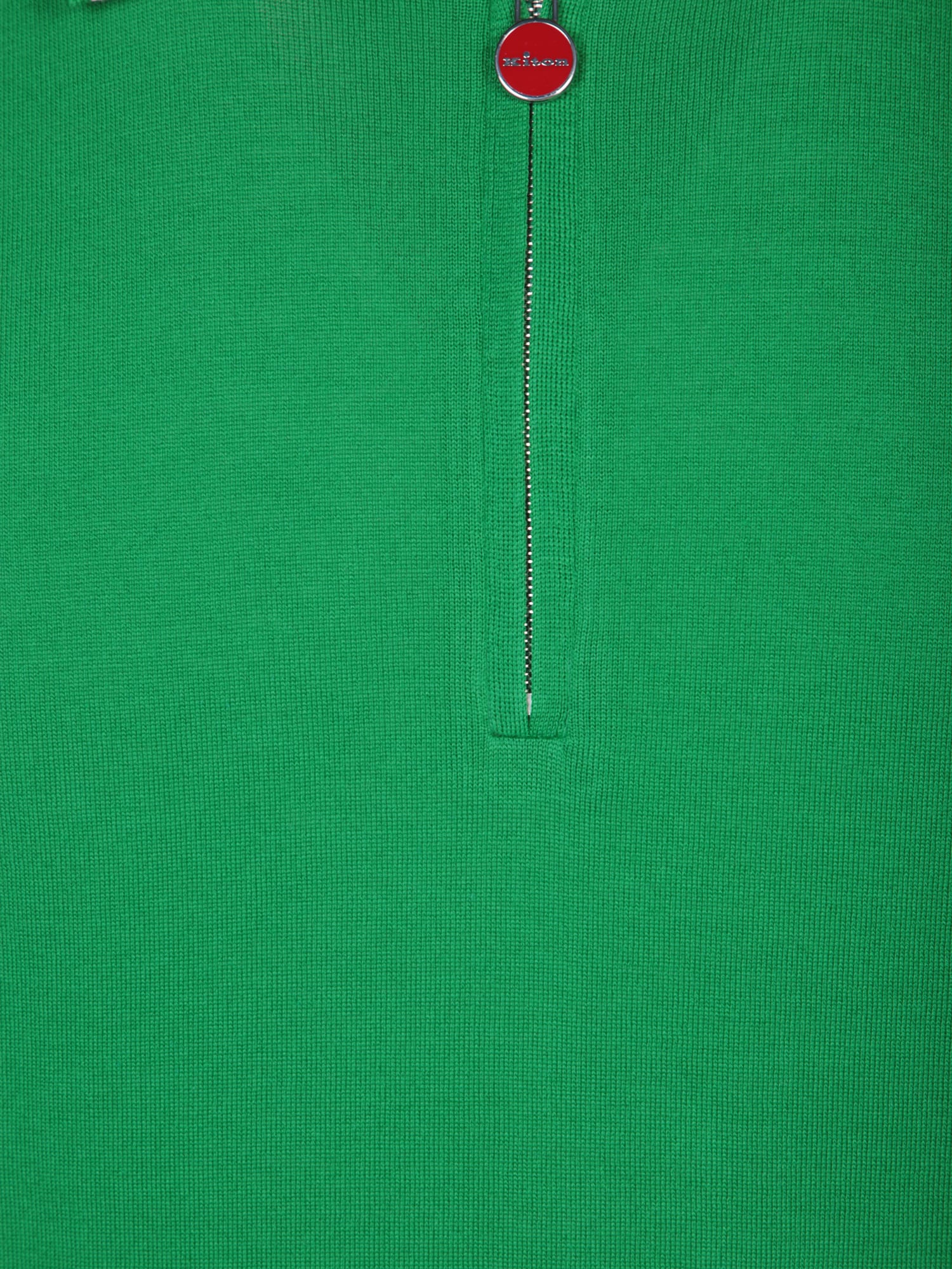 【送料&関税込】Kiton Green Mid-zip Polo Shirt Kiton Green Mid-zip Polo Shirt | italist