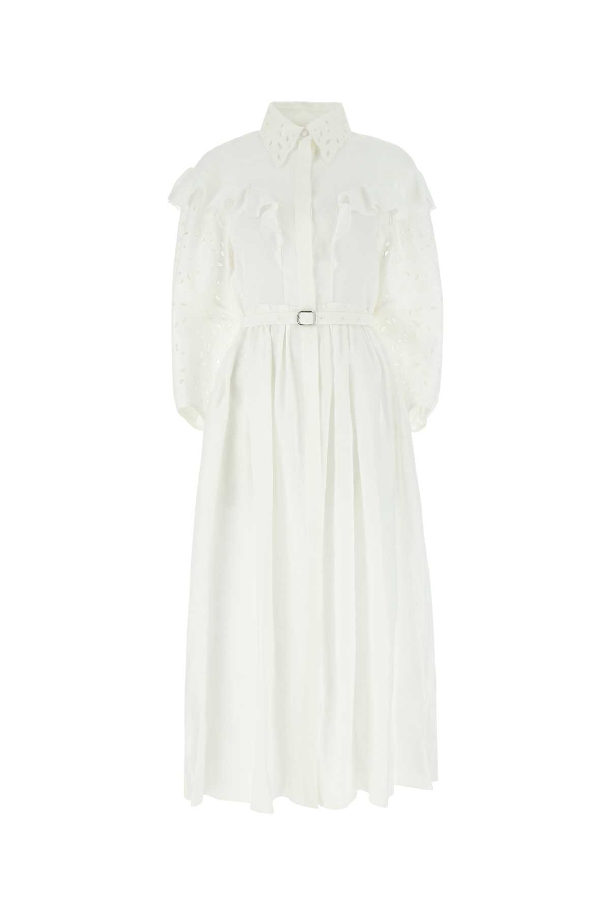 white linen dress