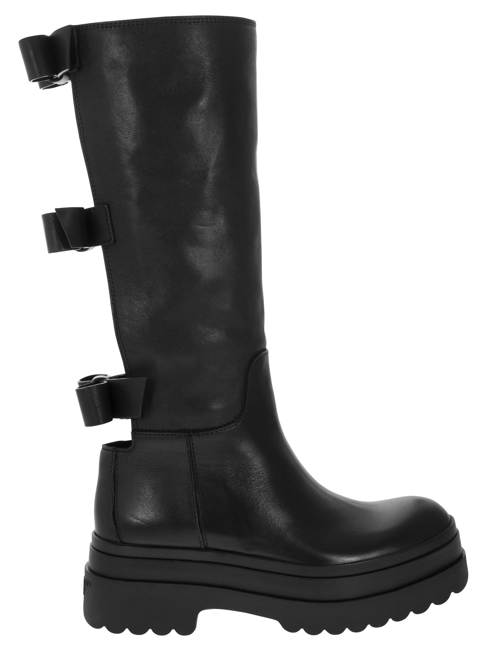 RED Valentino Leather Boot With Bows | italist