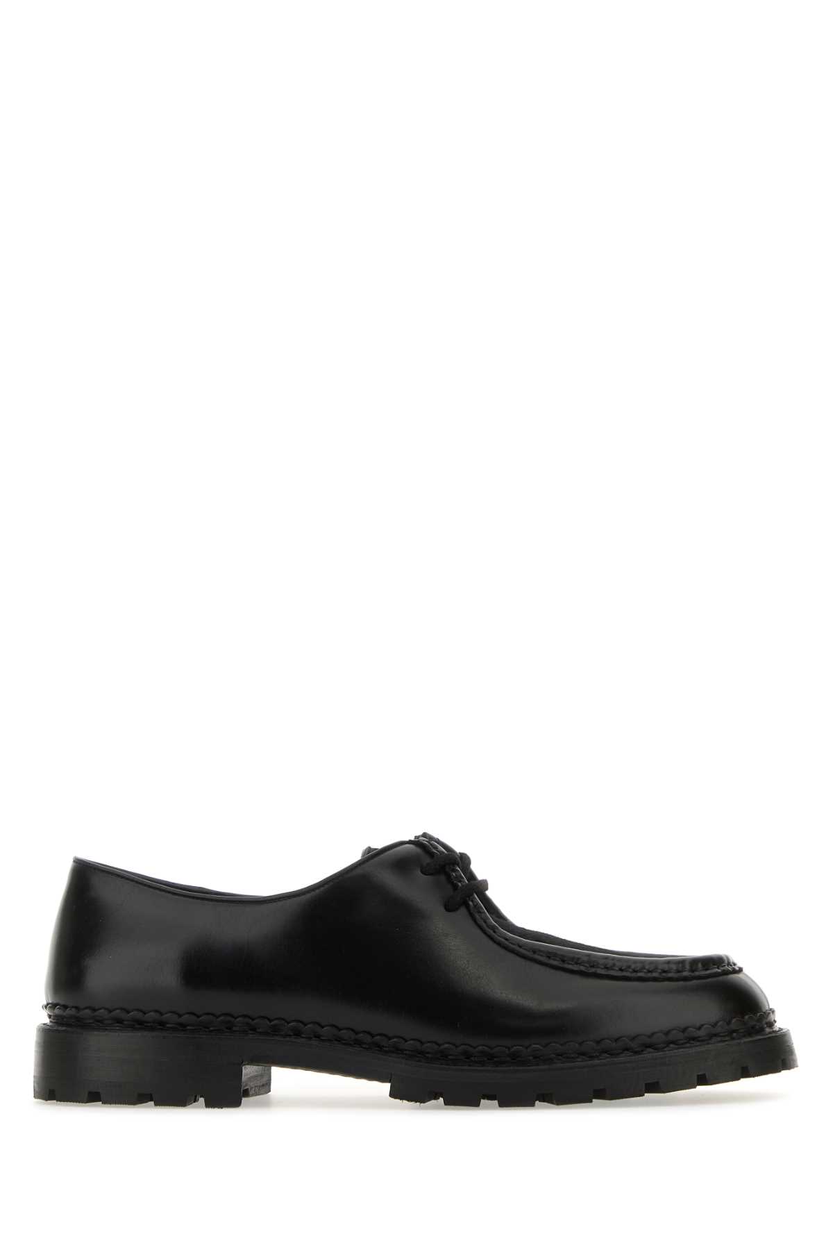 ドレスシューズ・革靴・ビジネスシューズ Saint Laurent Black Leather And Calf Hair Lace-Up Shoes Saint Laurent Black Leather And Calf Hair Lace-up Shoes