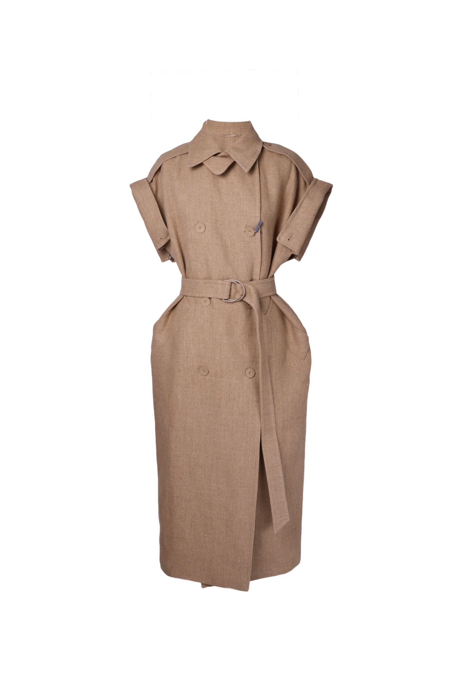 sleeveless girello trench coat