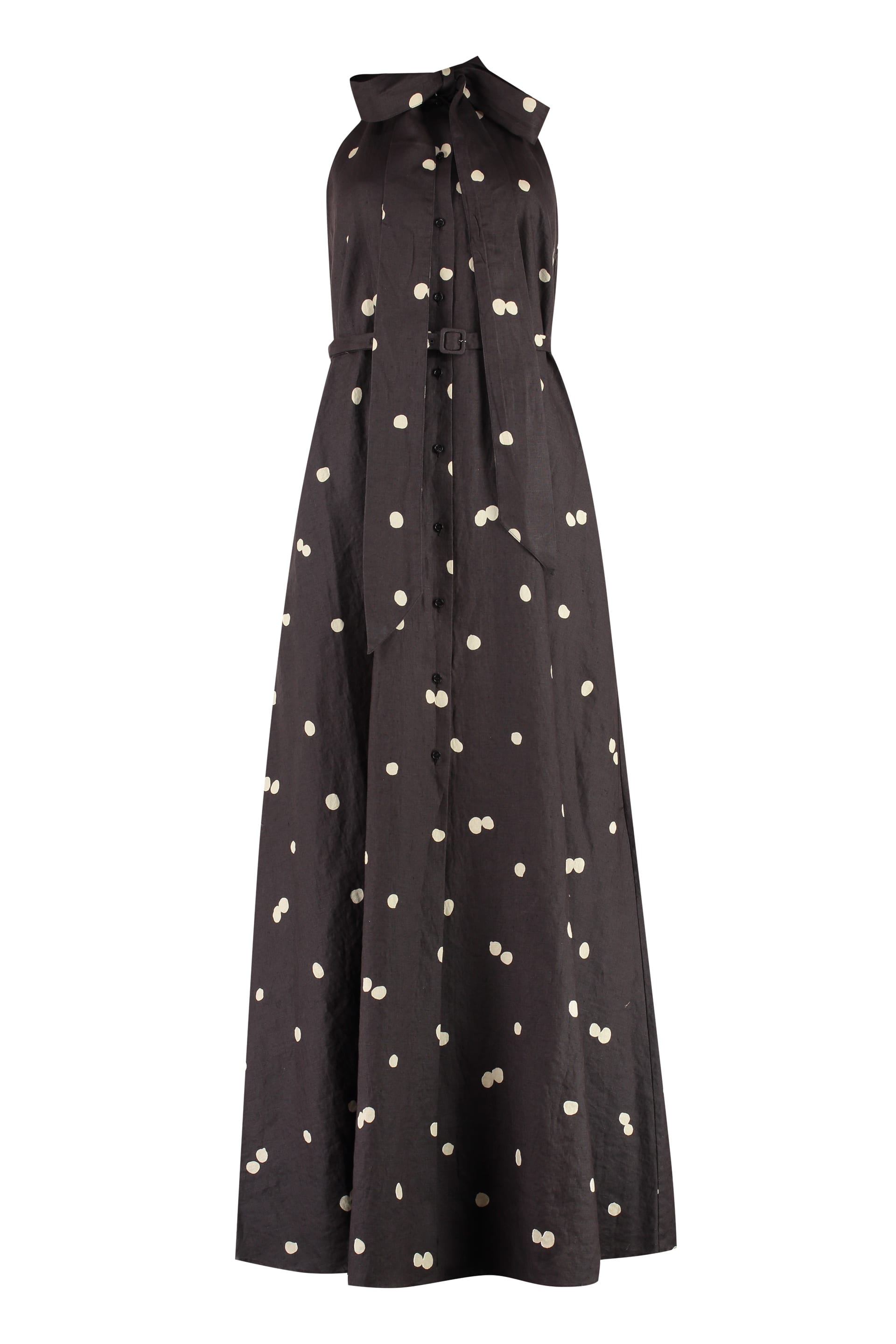 polka dot print long dress