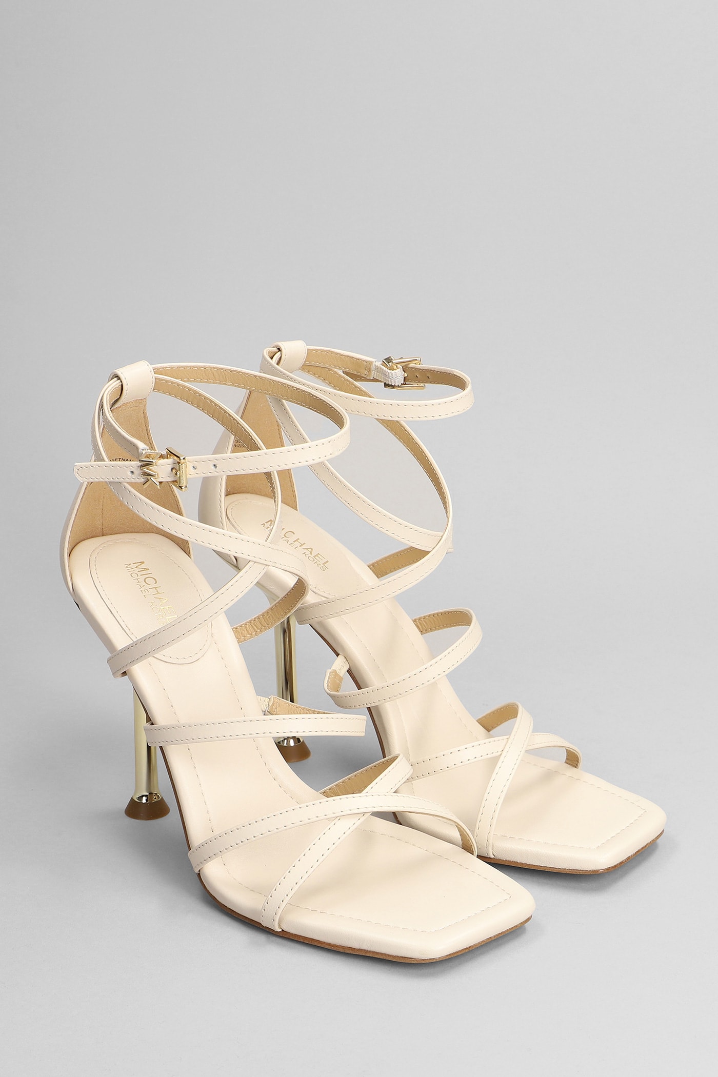 【送料&関税込】Michael Kors Imany Strap Sandals In Beige Le Michael Kors Imany Strap Sandals In Beige Leather | italist