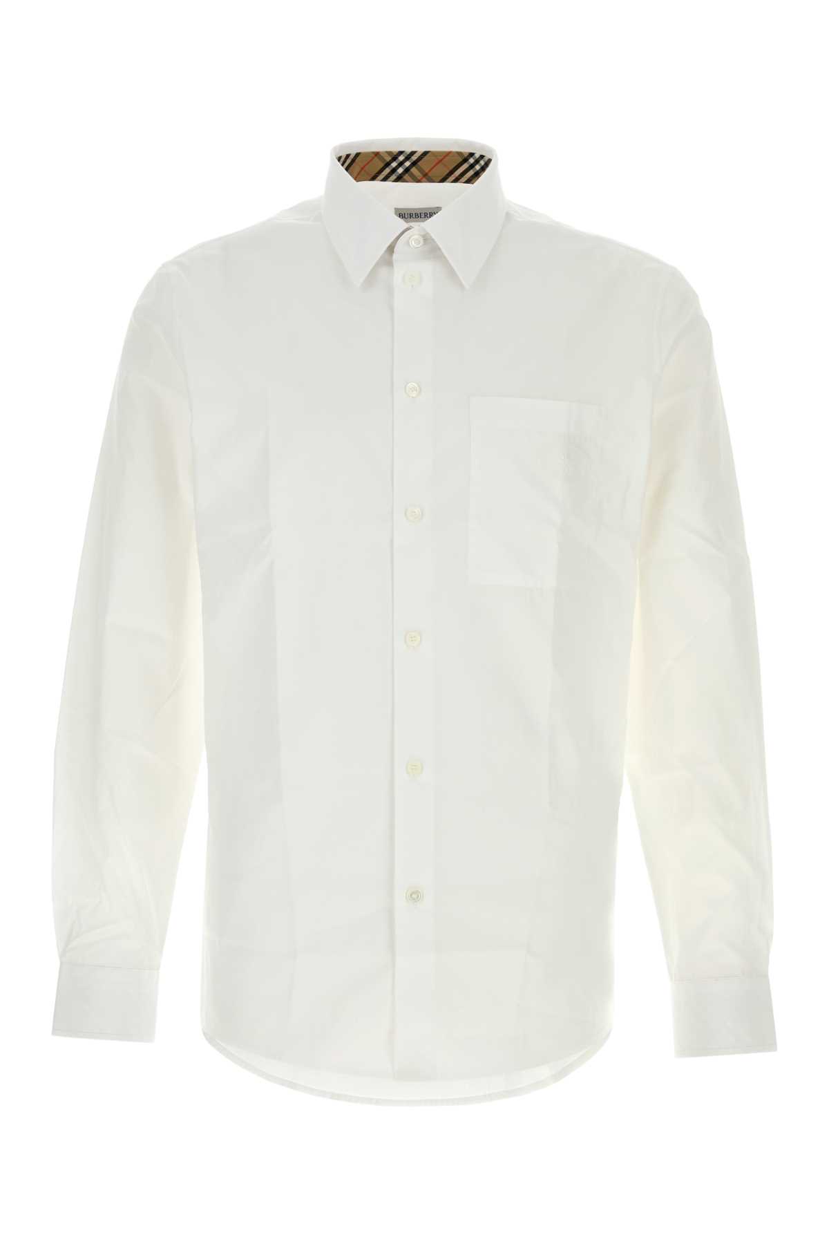Tシャツ・カットソー Burberry FW25 White stretch poplin shirt (8113135 A1464) Burberry White Stretch Poplin Shirt | italist