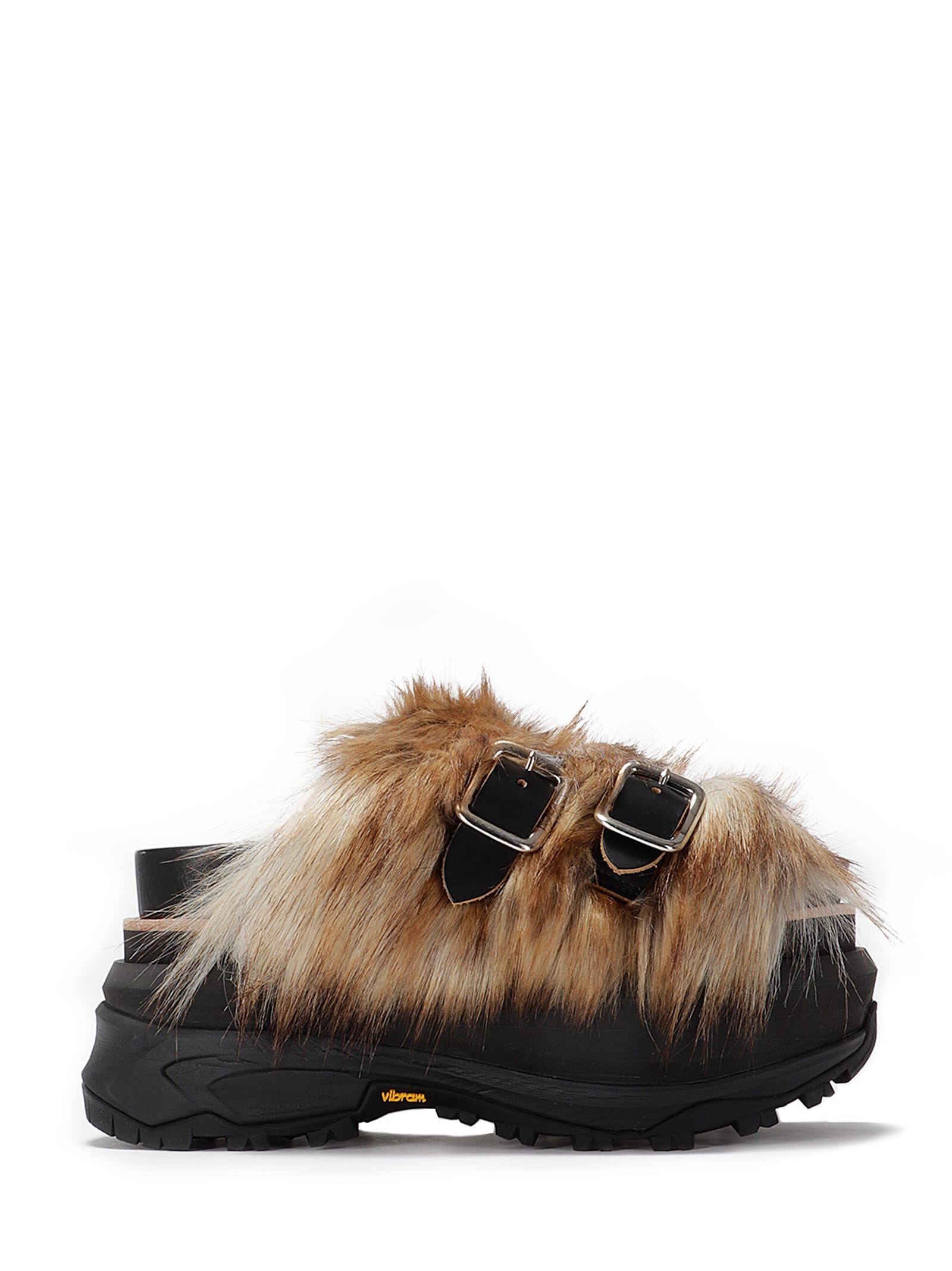 Sacai Faux Fur Sandals | italist
