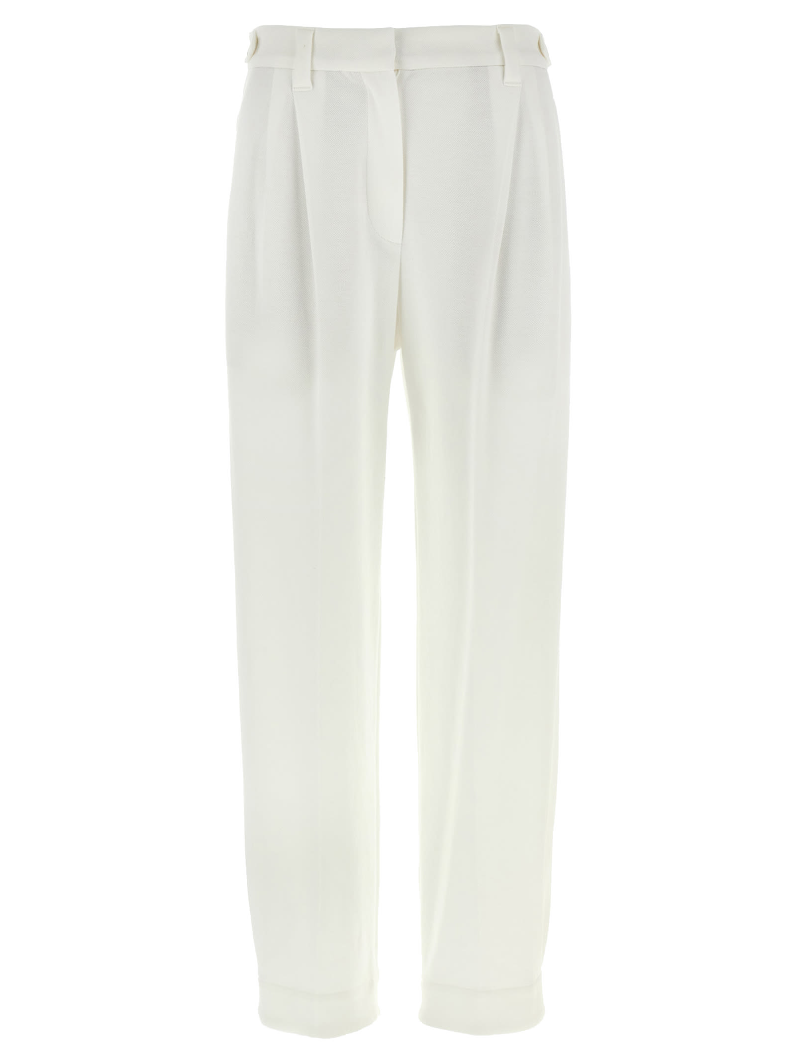 パンツ Brunello Cucinelli High-Waisted Cotton Pique Pants With Brunello Cucinelli Piqué Pants | italist
