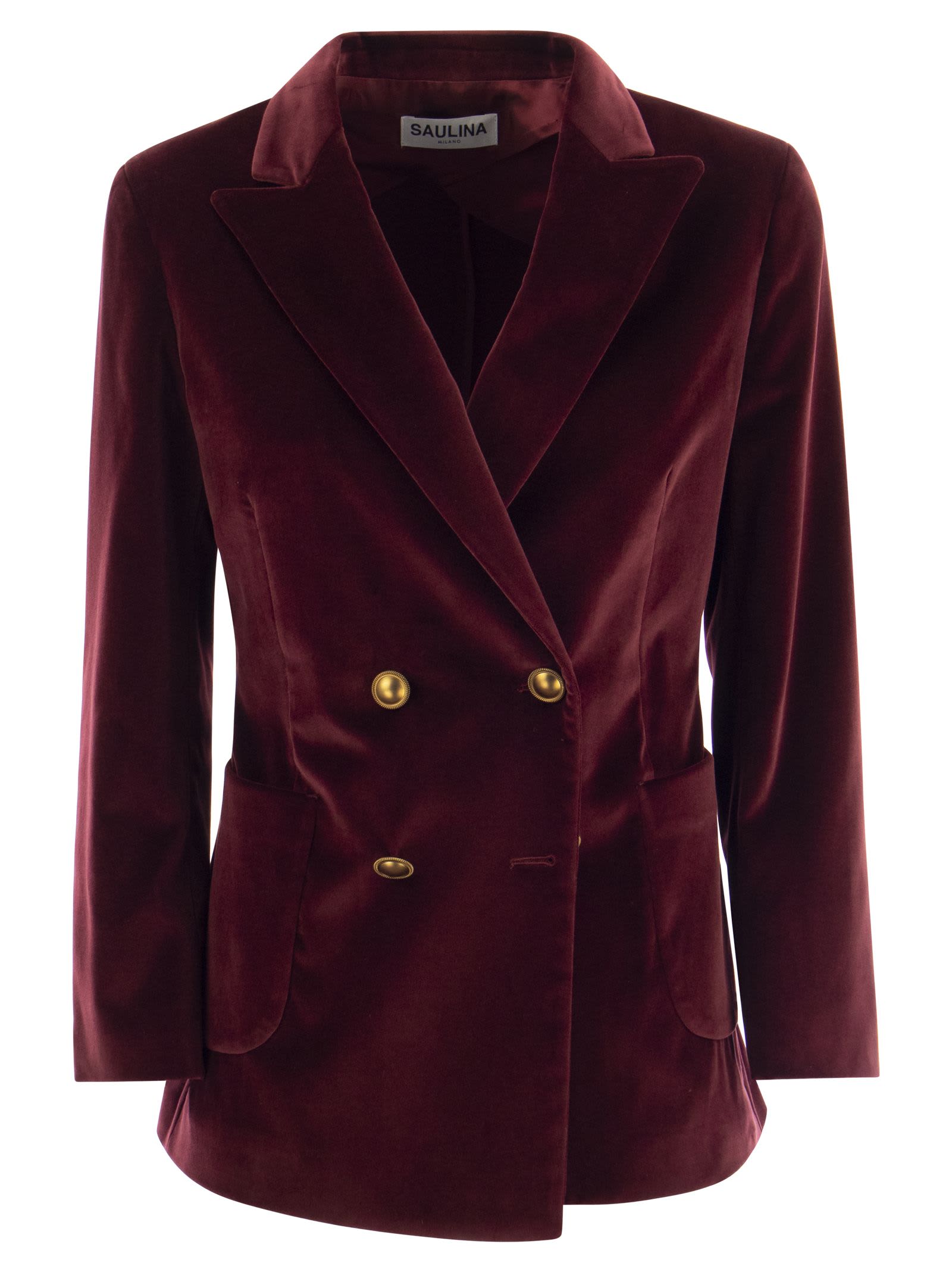 ジャケット SAULINA MILANO JACKET VELVET (46139) Saulina Milano Antonia - Single-breasted Velvet Jacket