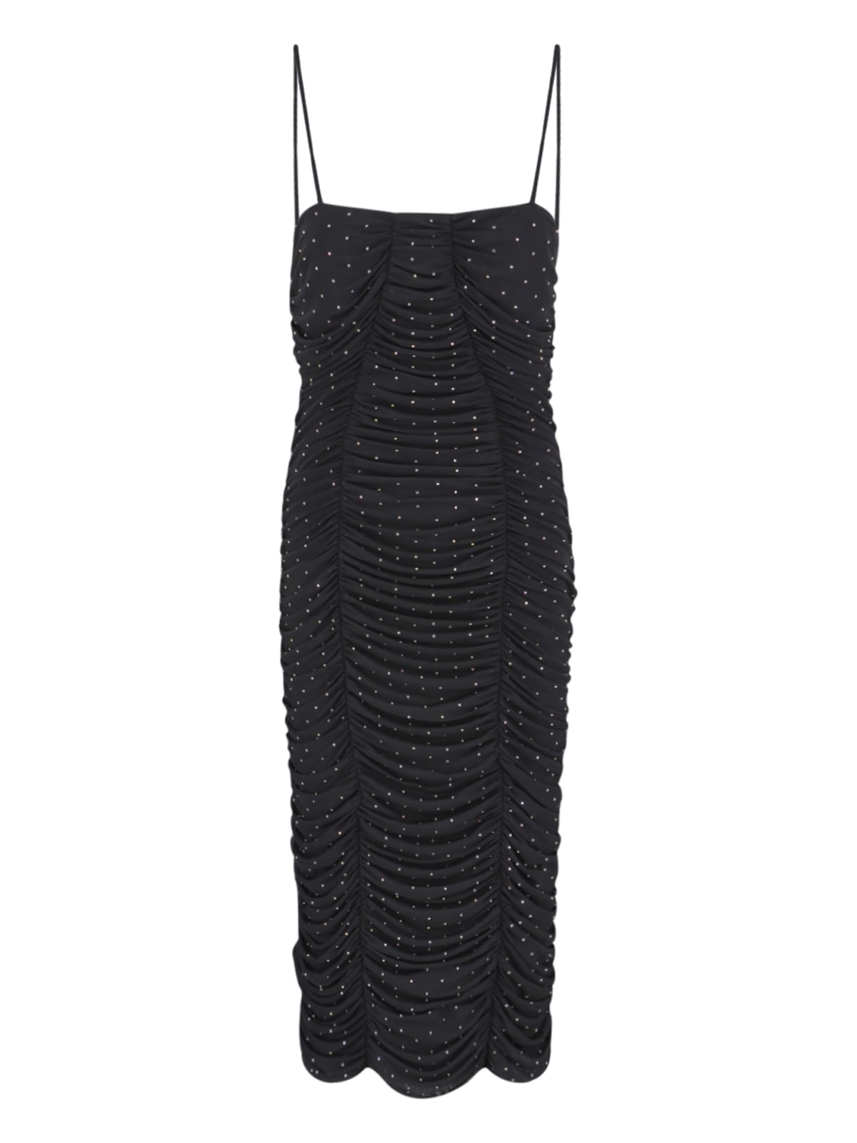 diamantè mesh midi dress