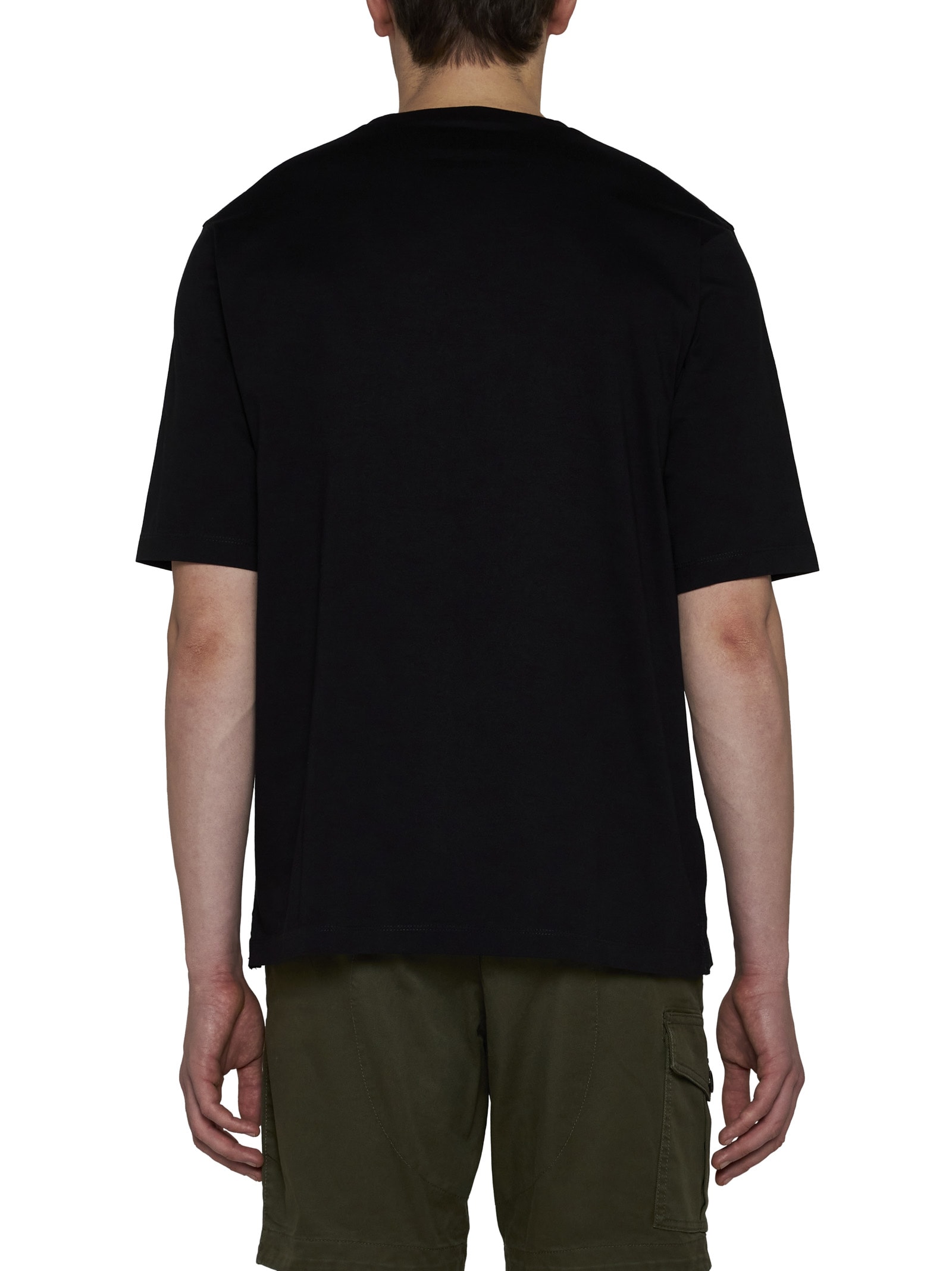 関税込 DSQUARED2 プリントTシャツ メンズ The Canadian Village Dsquared2 Crewneck T-shirt With Canadian Village Print