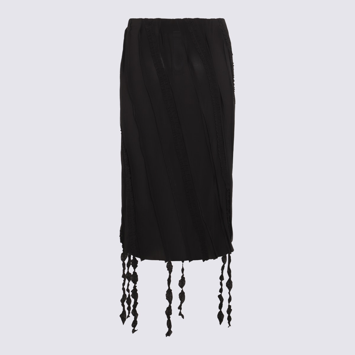 Blumarine Black Viscose Midi Skirt | italist