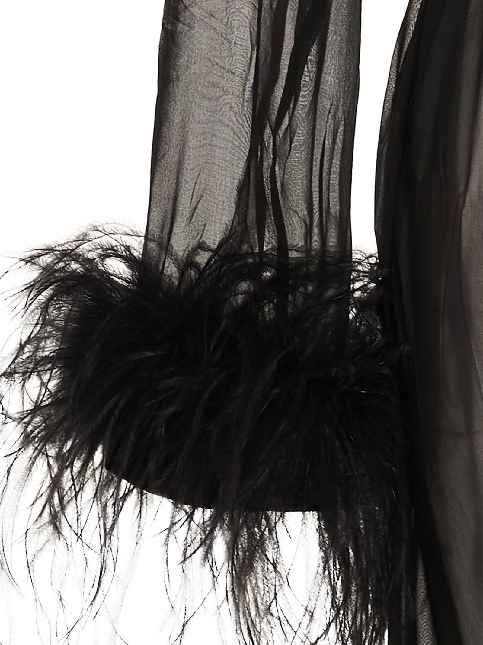 インナー・ルームウェアその他 OSEREE Feather silk dressing gown Black OFV121 Oseree Feather Silk Dressing Gown | italist