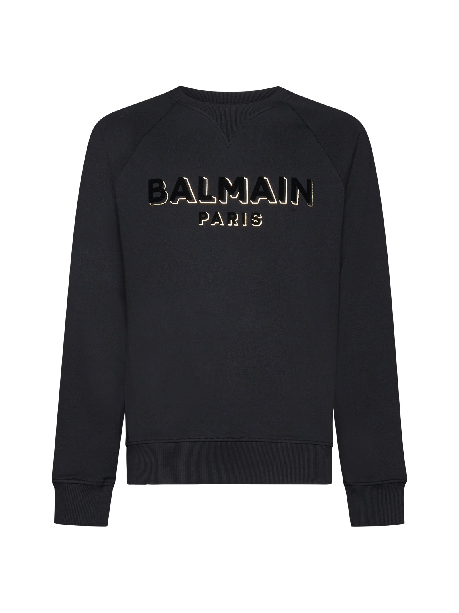 【関税&送料込】Balmain Flocked And llic Logo Sweatshirt Balmain Flocked Logo Sweatshirt | italist
