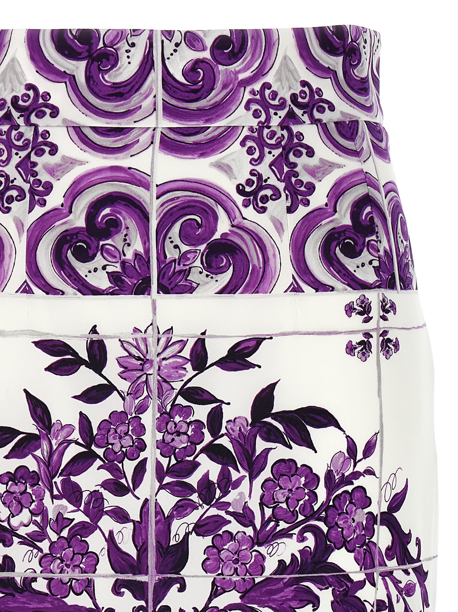 【関税込み】dolce & gabbana MAIOLICA' PRINT SILK SKIRT Dolce&Gabbana Majolica Silk Twill Skirt | Neiman Marcus
