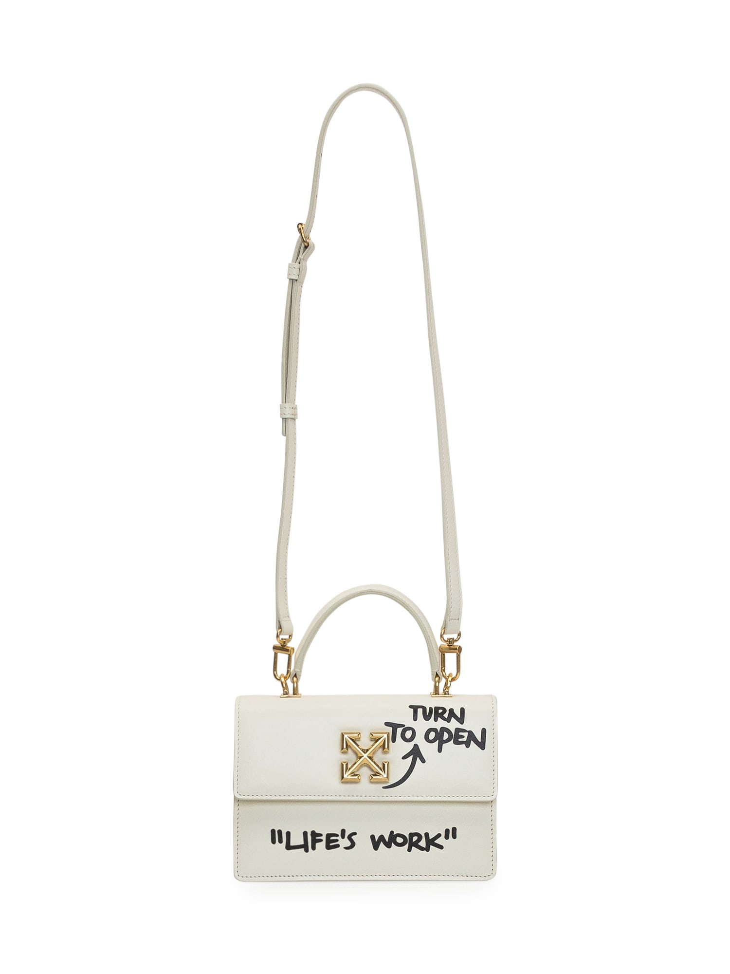 OFF-WHITE Jitney 1.4 embellished leather tote