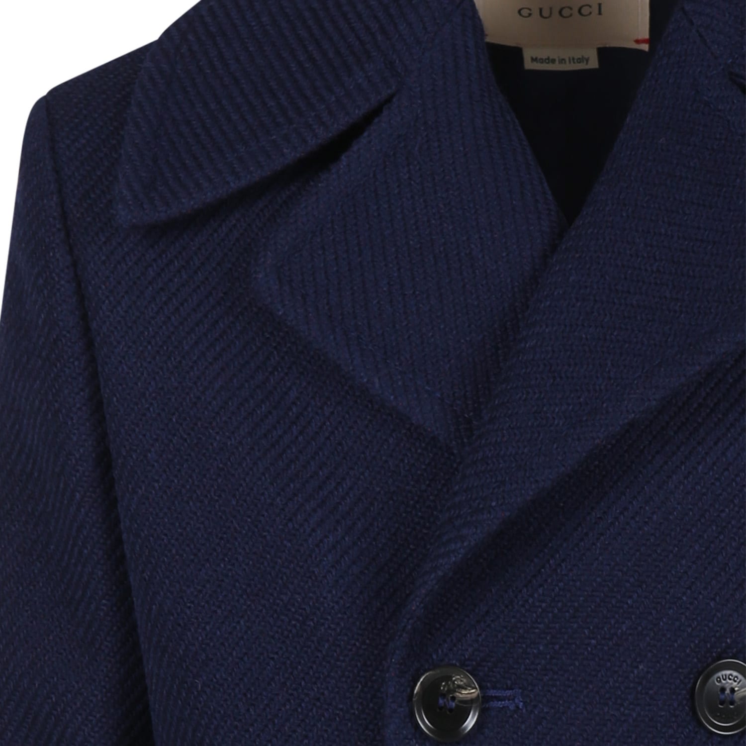 Gucci Blue Coat For Kids With Logo | italist