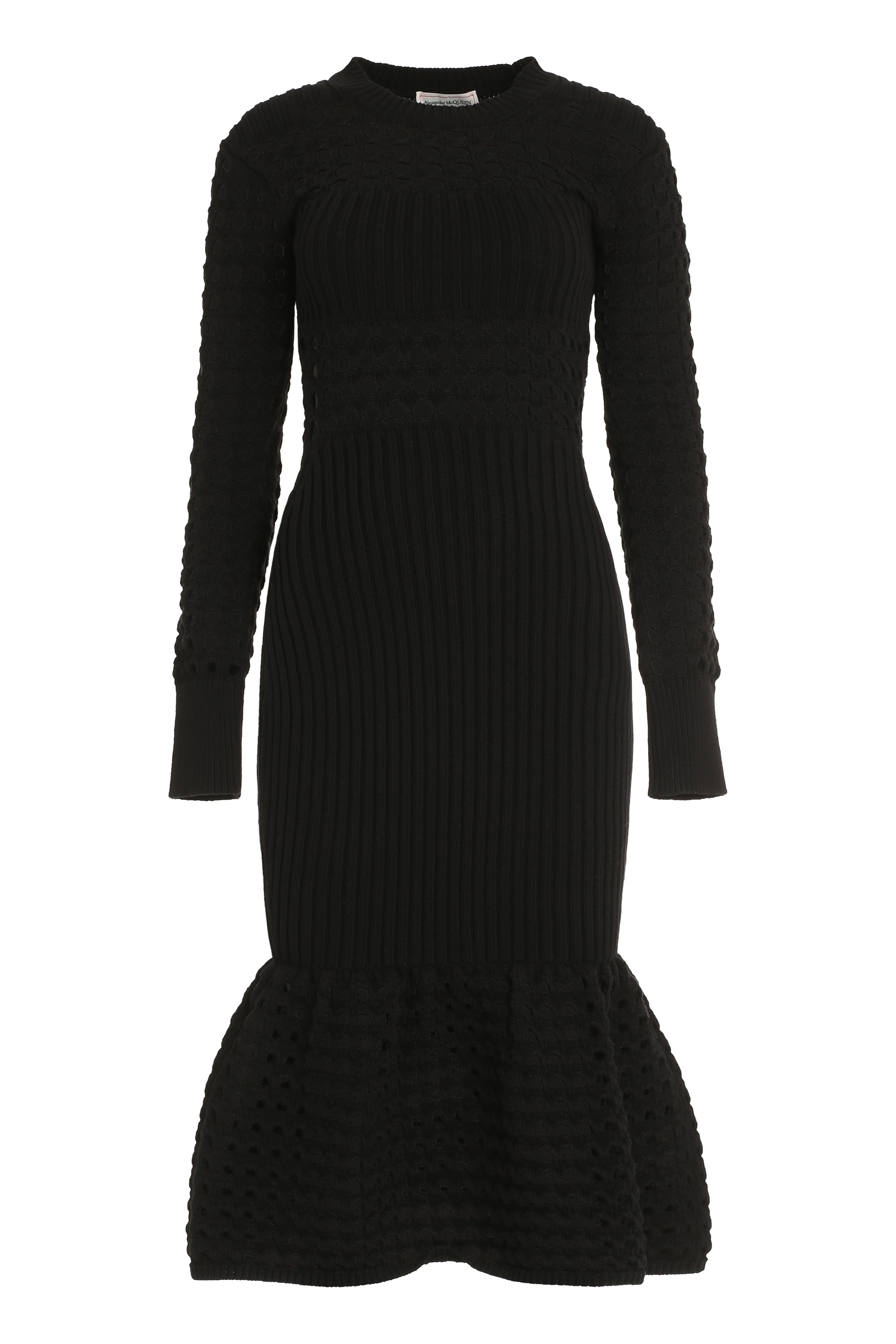 ribbed knit midi dress