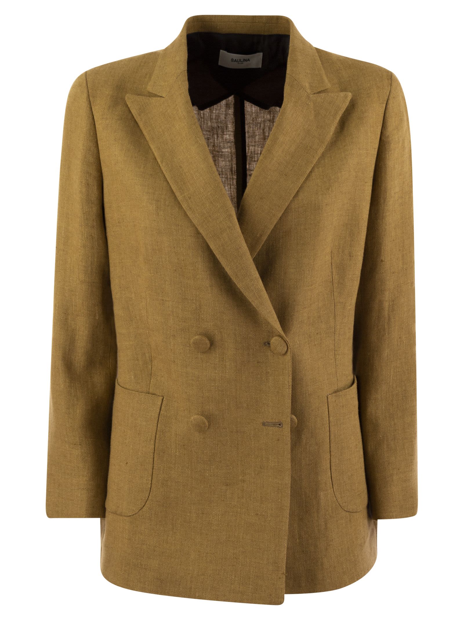 ジャケット SAULINA ASSUNTA - Double-breasted linen jacket (SAB103 3) Saulina Milano Assunta - Double-breasted Linen Jacket In