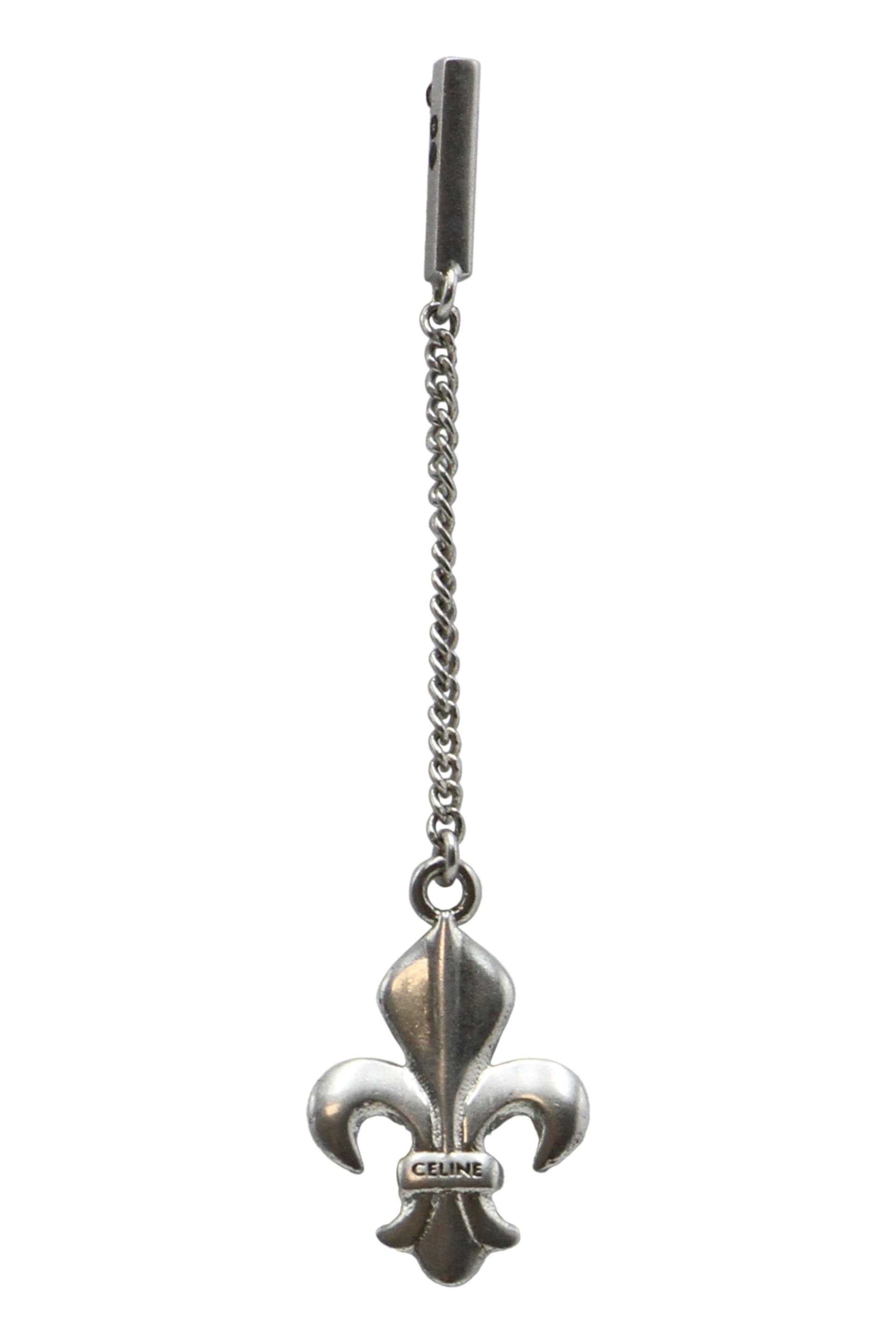 Celine Fleur De Lys Silver Earring | italist