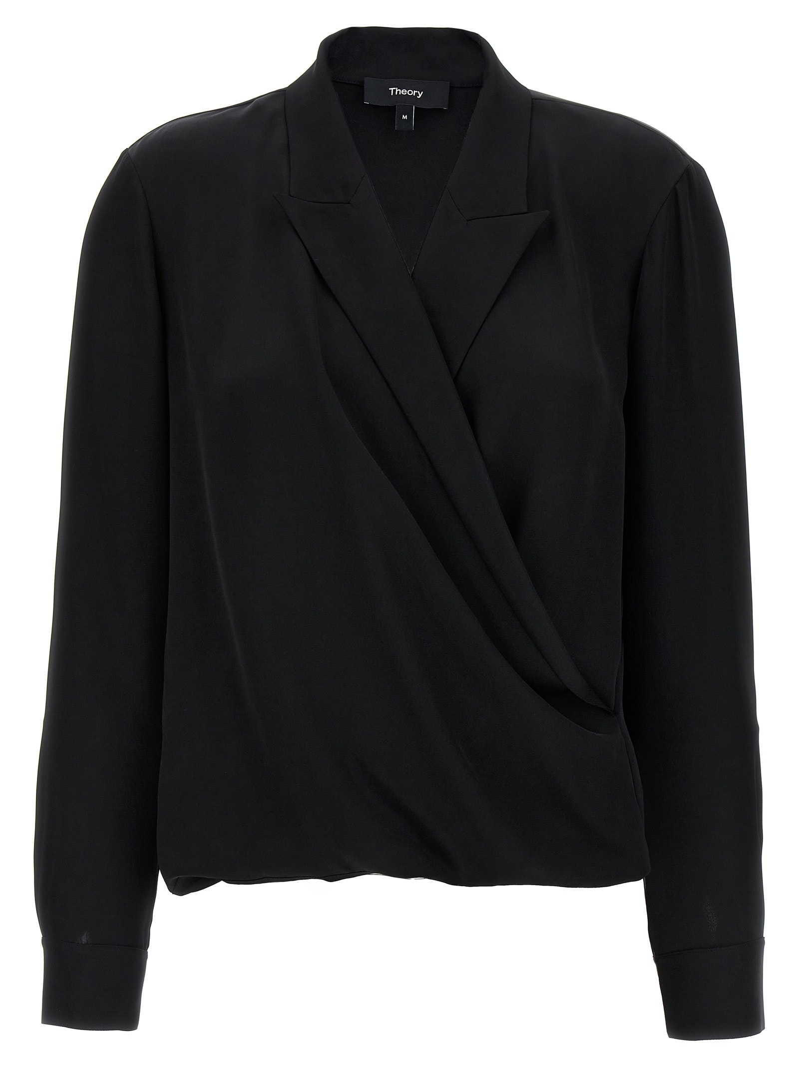 Tシャツ・カットソー Theory SS25 'PK Label Wrap' blouse (O1102503 B6M) Theory 'pk Label Wrap' Blouse | italist