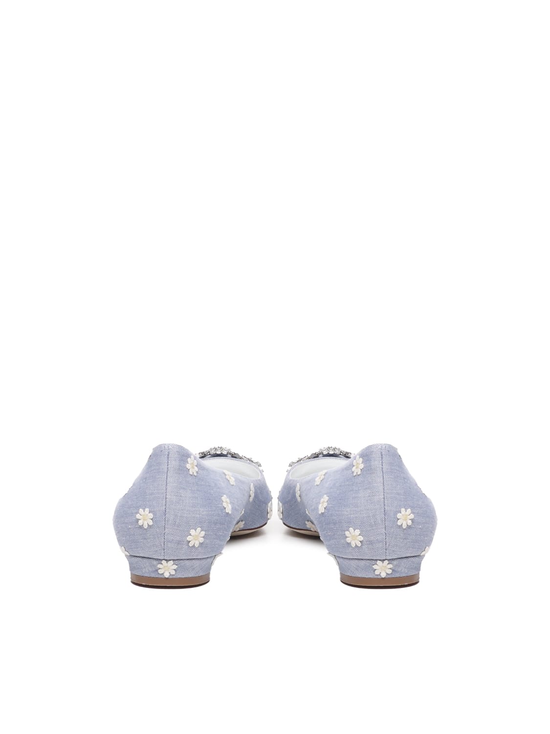 【MANOLO BLAHNIK 】★Hangisi Daisy ballerina shoes Manolo Blahnik | Hangisi flat daisy chambray ballerinas