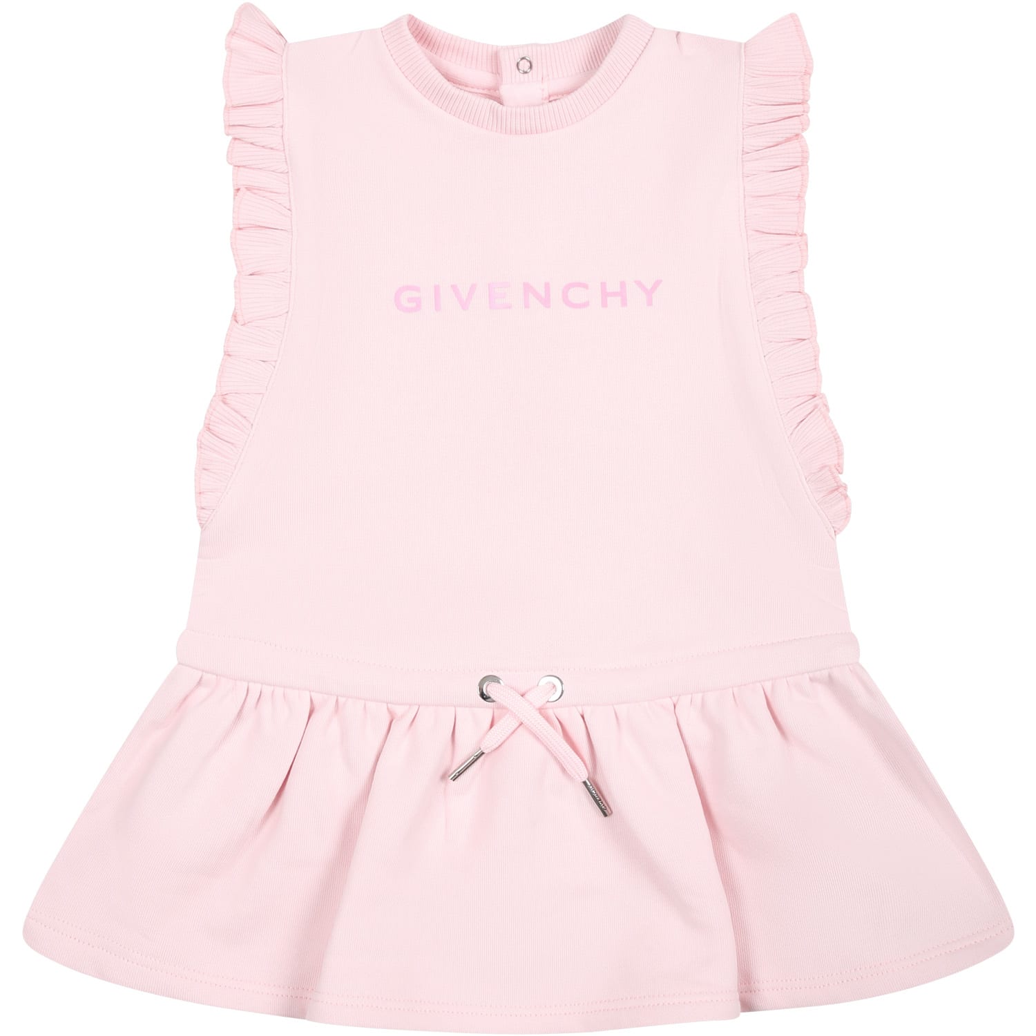 ワンピース Givenchy Pink Viscose Dress Givenchy Pink Dress For Baby Girl With Logo | italist
