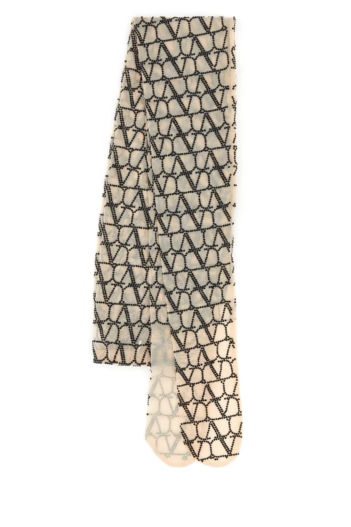 タイツ・ソックス Valentino Garavani Embroidered Toile Iconographe Tulle Stras Valentino Garavani Embroidered Toile Iconographe Tulle