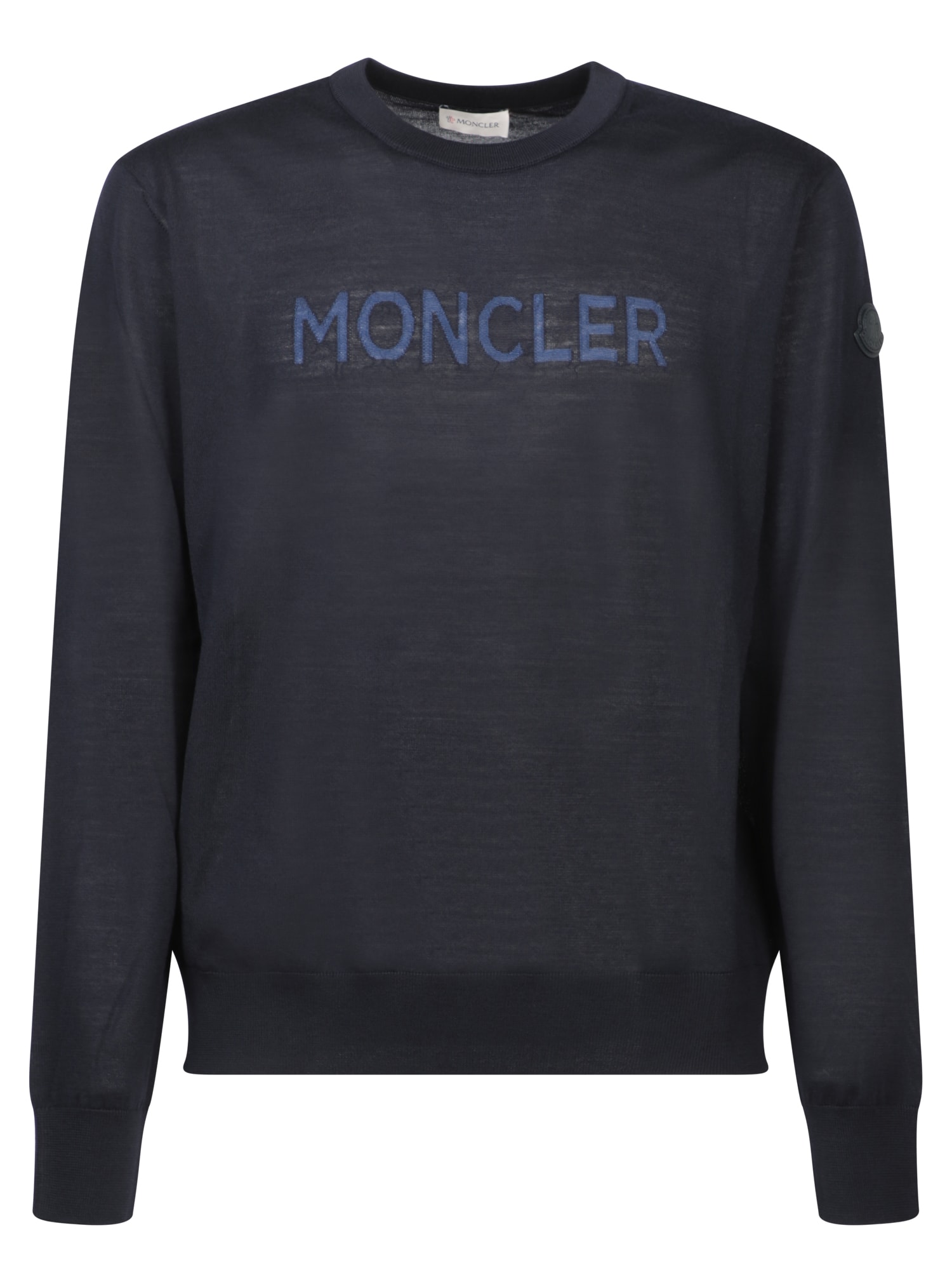 Moncler Logo Blue Sweater | italist