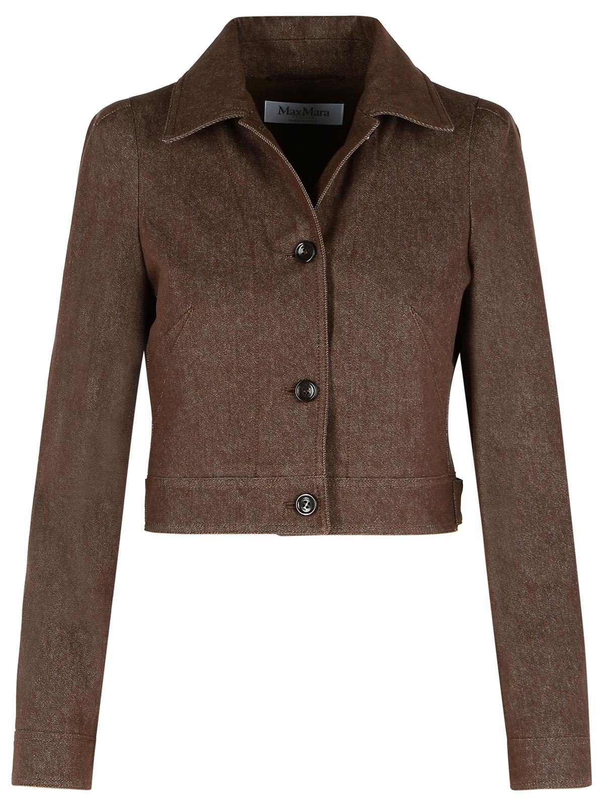 ブルゾン Max Mara Brown Denim Carpa Jacket Max Mara Brown Denim Carpa Jacket | italist