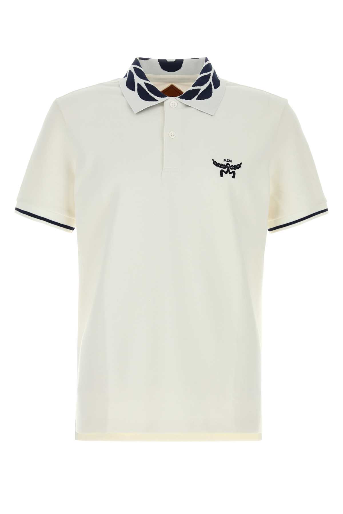Tシャツ・カットソー MCM SS25 White stretch piquet polo shirt (MHTFSMM17 WO) 엠씨엠(MCM) | MCM White stretch piquet polo shirt MHTFSMM17