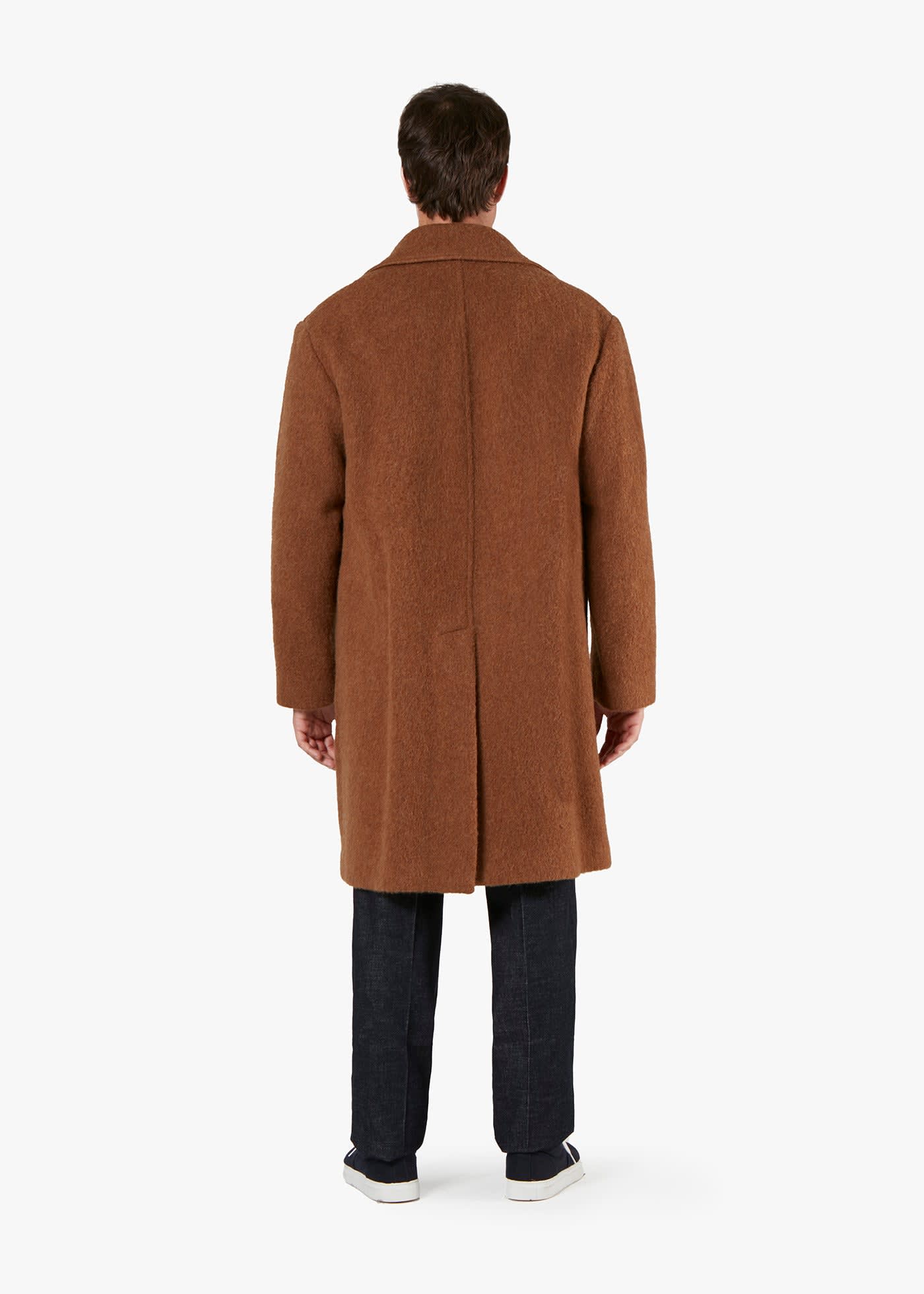 ダルDhal Shetland-Wool sarge Boiled Coat doppiaa Aamburgo Shetland Wool Coat | italist