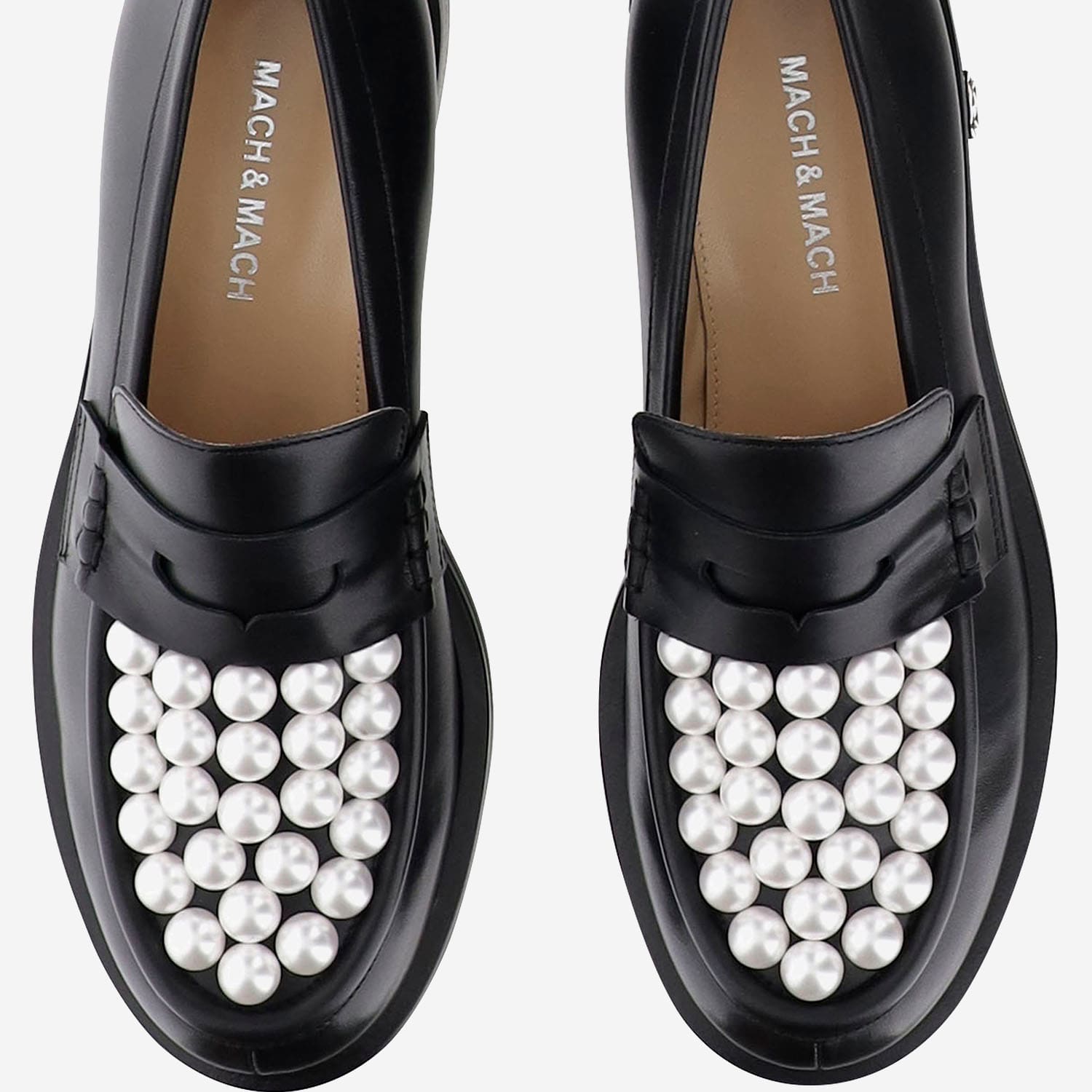 ローファー・オックスフォード MACH & MACH SIRENE BICOLOUR PEARL LOAFERS Mach & Mach Sirene Bicolour Pearl Loafers in Black | Lyst