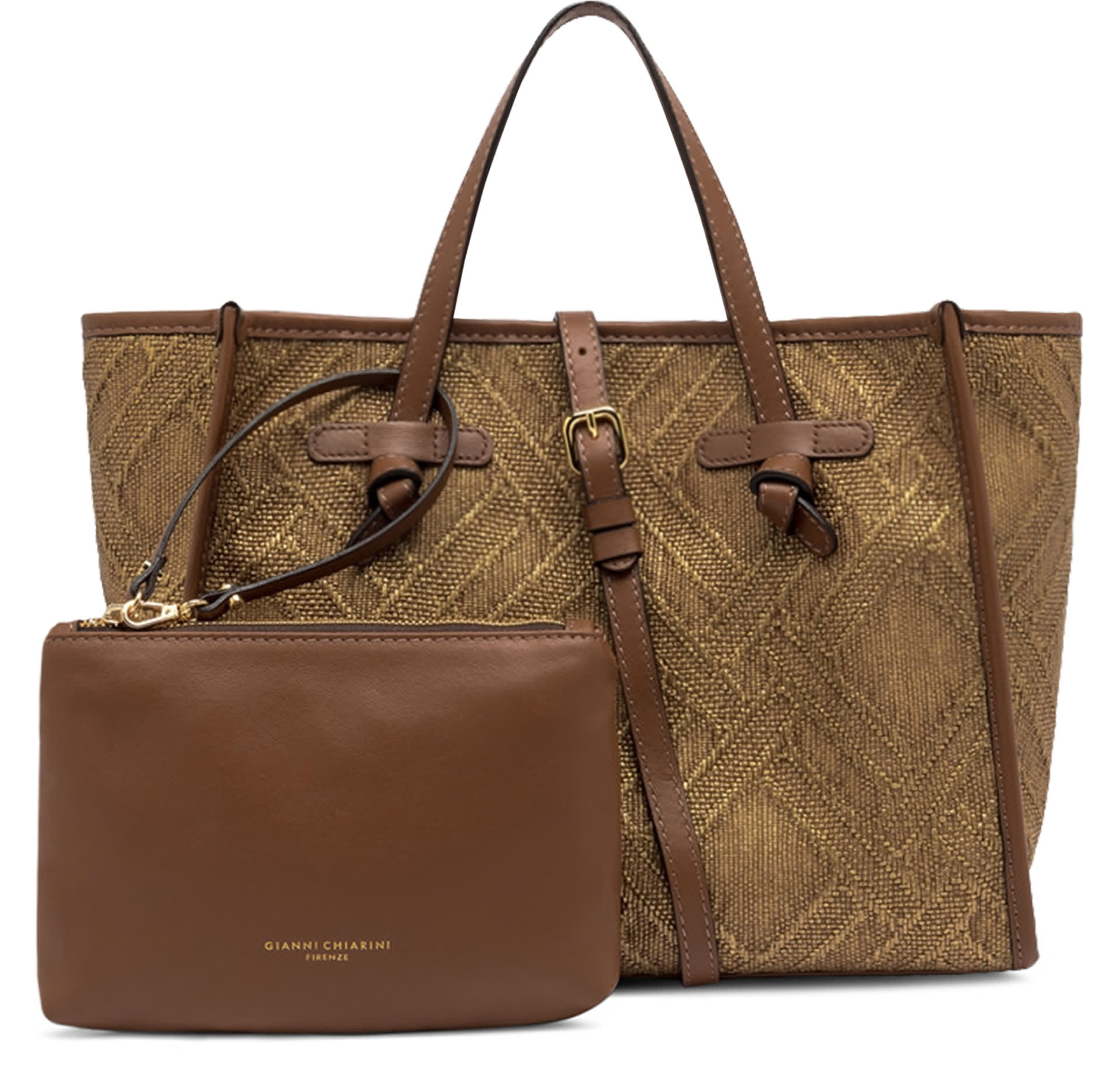 Gianni Chiarini Marcella Canvas And Leather Shopping Bag
