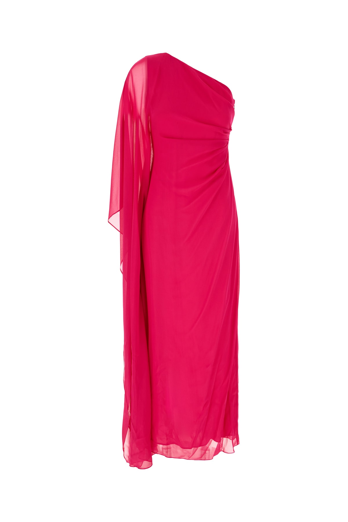 fuchsia silk long dress