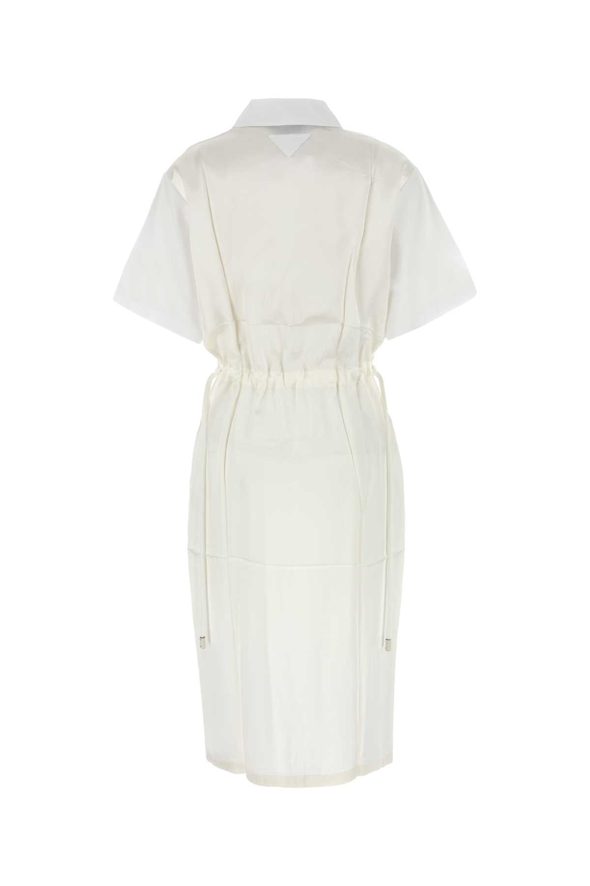 Prada White Poplin Shirt Dress | italist