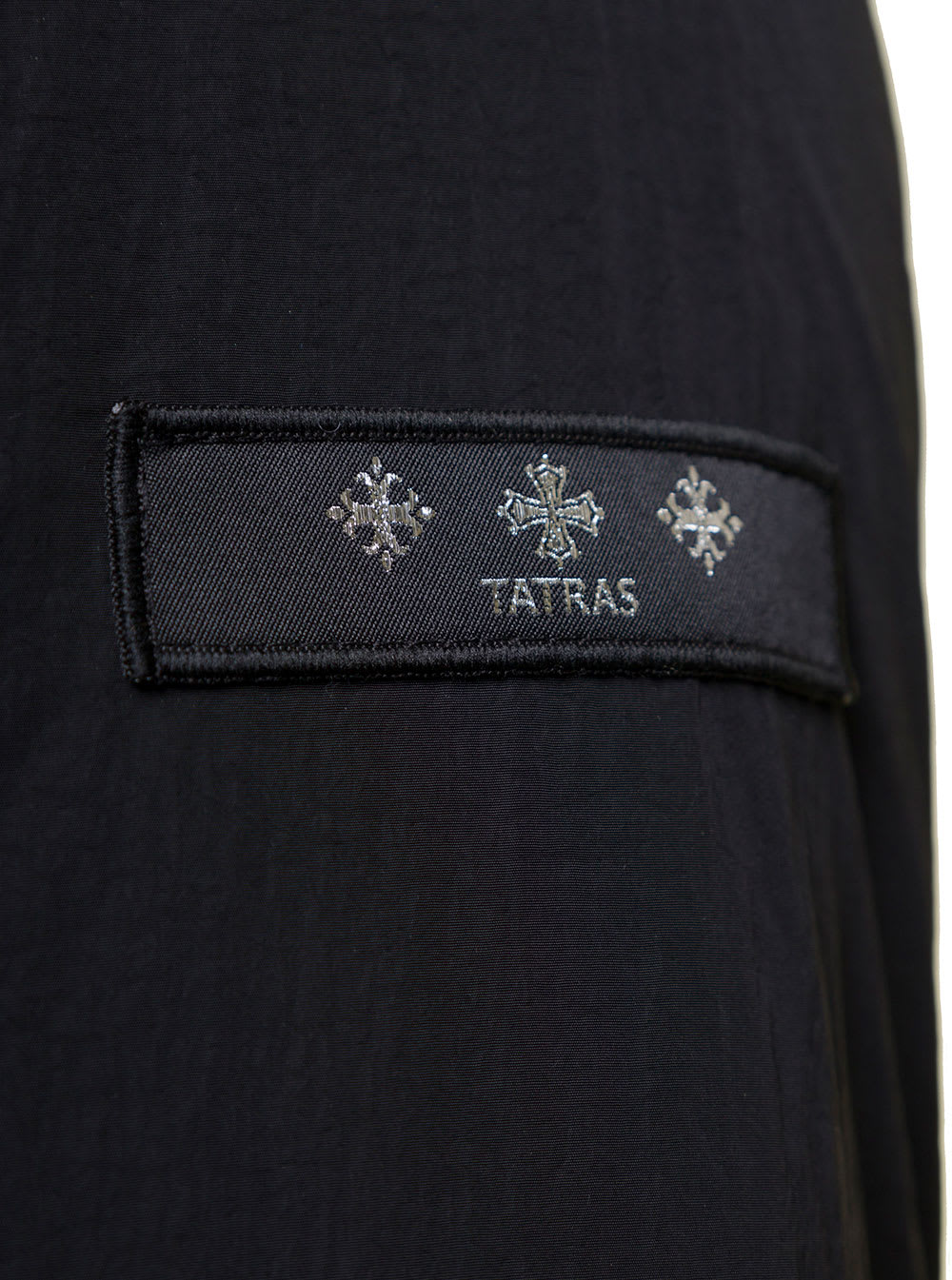 TATRAS 'rengo' Black Hooded Parka Jacket With Logo Patch In