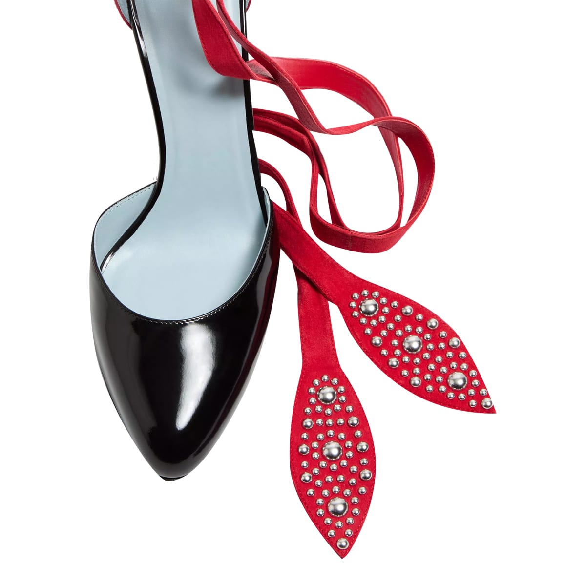 シューズ・サンダルその他 Valentino Garavani Black and red Foliefoliage decollete Valentino Garavani Black And Red Foliefoliage Décolleté