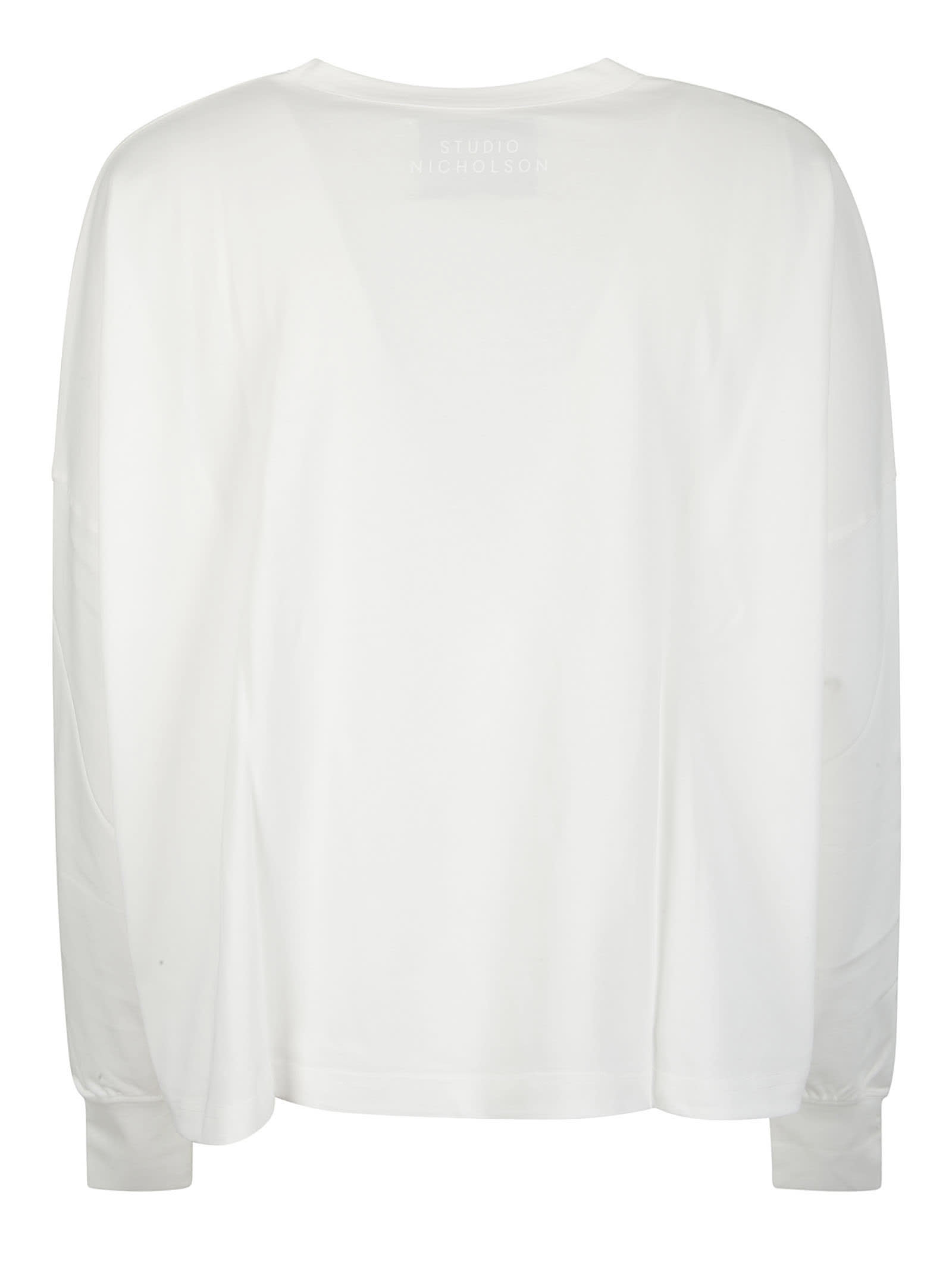 新品 スタジオ ニコルソン LONG SLEEVE Tシャツ WHITE XL Studio Nicholson Continuity - Jersey- Womens Long Sleeve T-shir