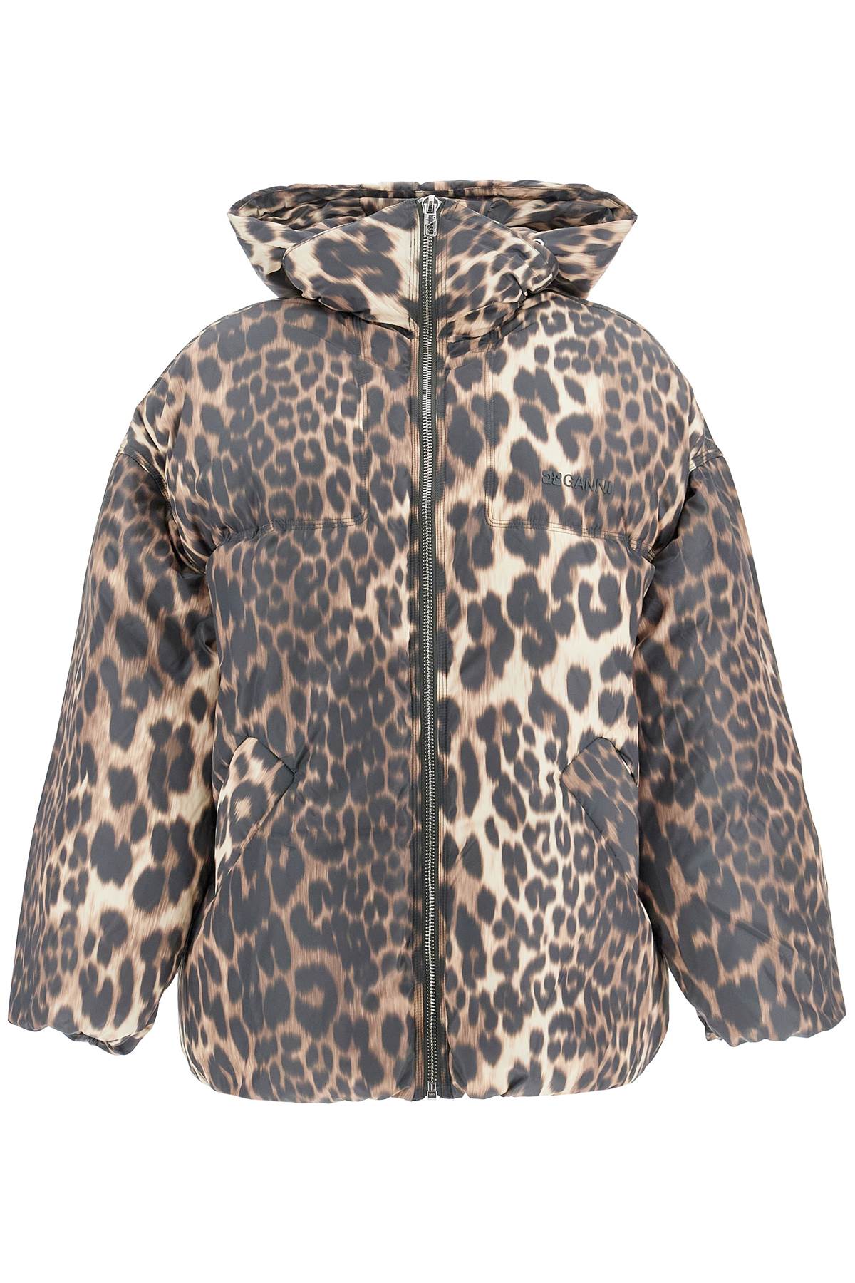 ブルゾン GANNI LEOPARD PRINT ZIP HOODIE Ganni Leopard Print Zip Hoodie | italist