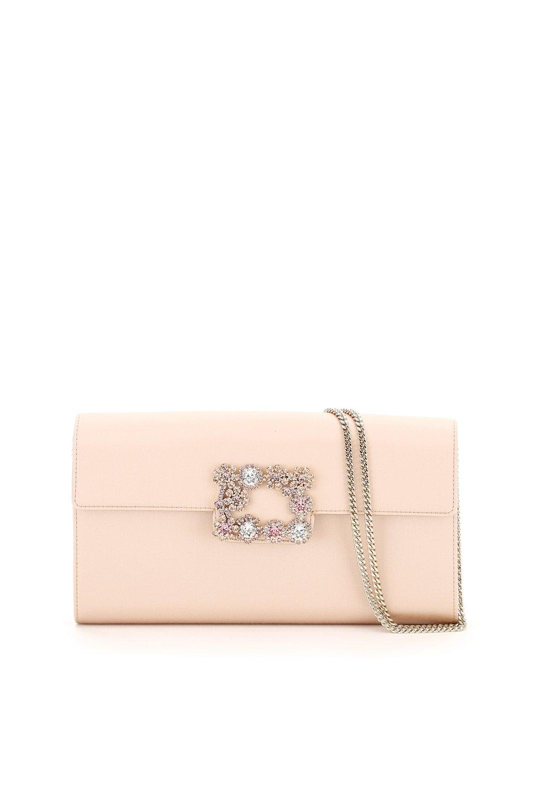 Roger Vivier Flower Buckle Envelope Flap Crossbody Bag