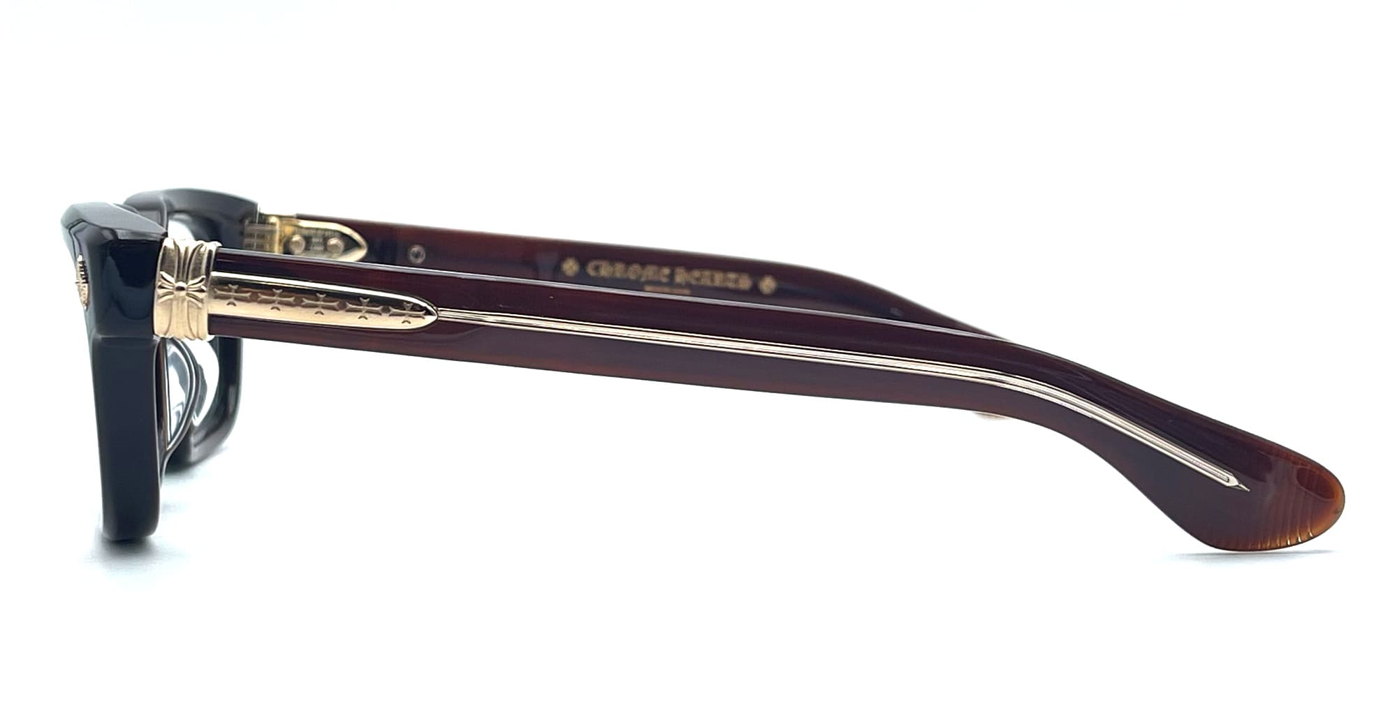在庫少◆送料込♪【CHROME HEARTS】メガネ Pen 15 Classic Brown Chrome Hearts Pen 15 - Classic Brown Rx Glasses | italist