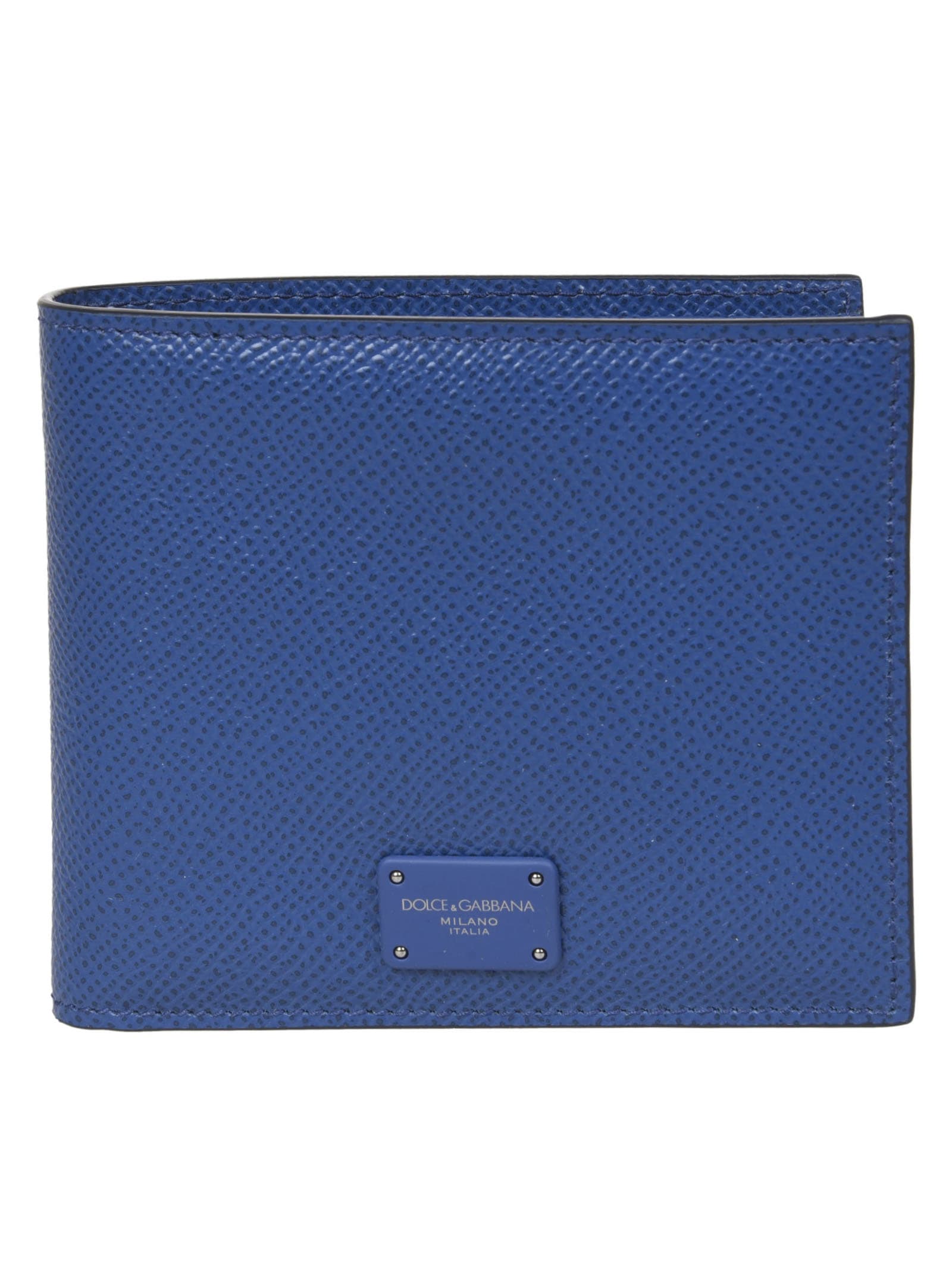 Dolce & Gabbana Leather Logo Patch Cardholder in Blue for Men Mens Accessories Wallets and cardholders 