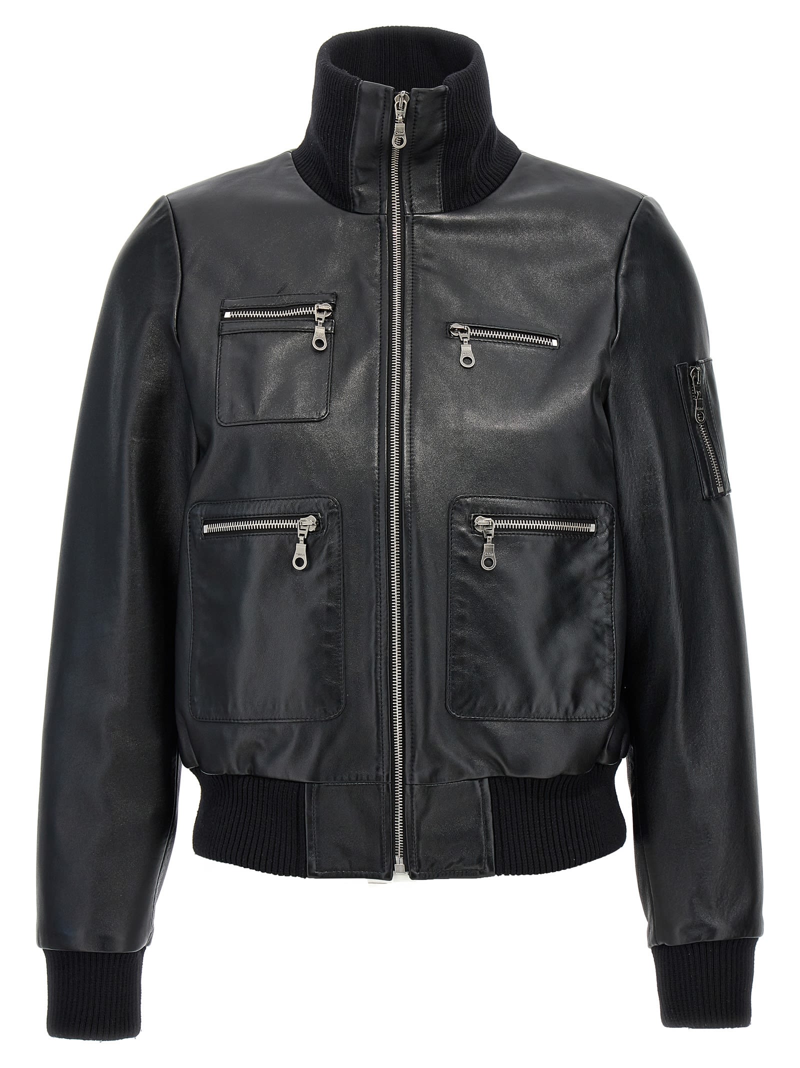 ブルゾン CHLOE LEATHER BOMBER JACKET Chloé Leather Bomber Jacket | italist