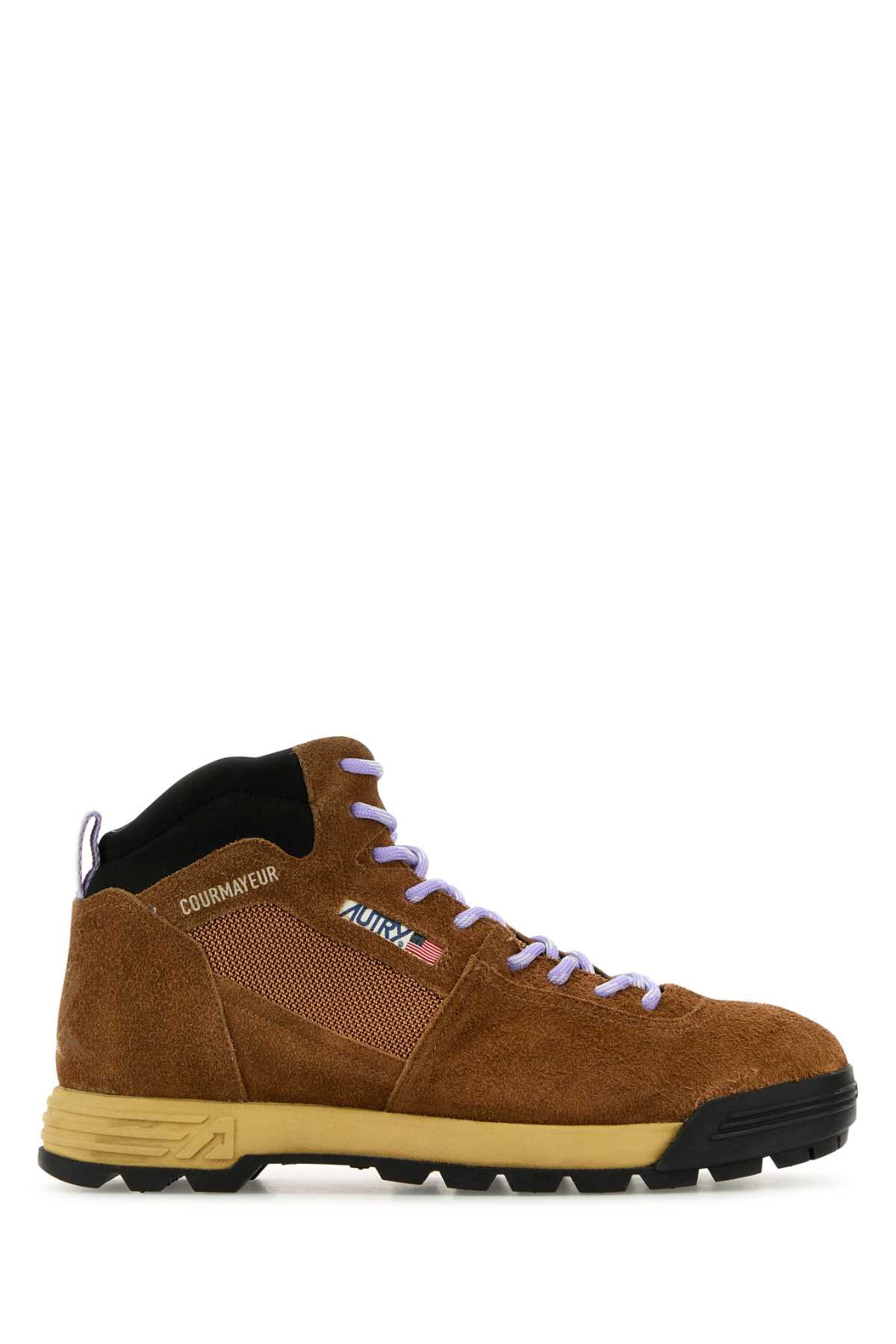 スニーカー Autry Brown Suede Malga Sneakers Autry Malga Mid In Brown Suede