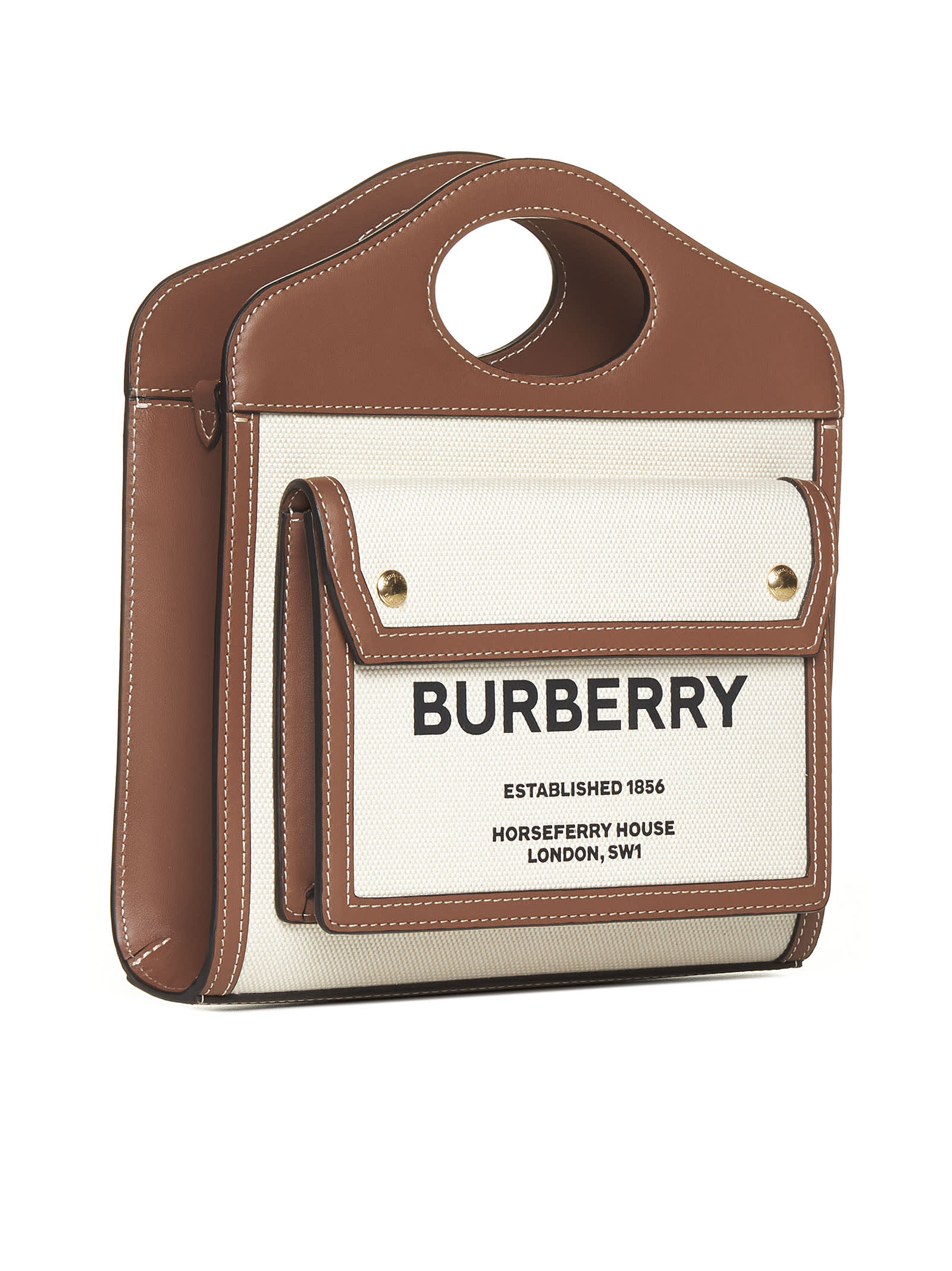 Burberry Canvas And Leather Pocket Handbag | italist, ALWAYS