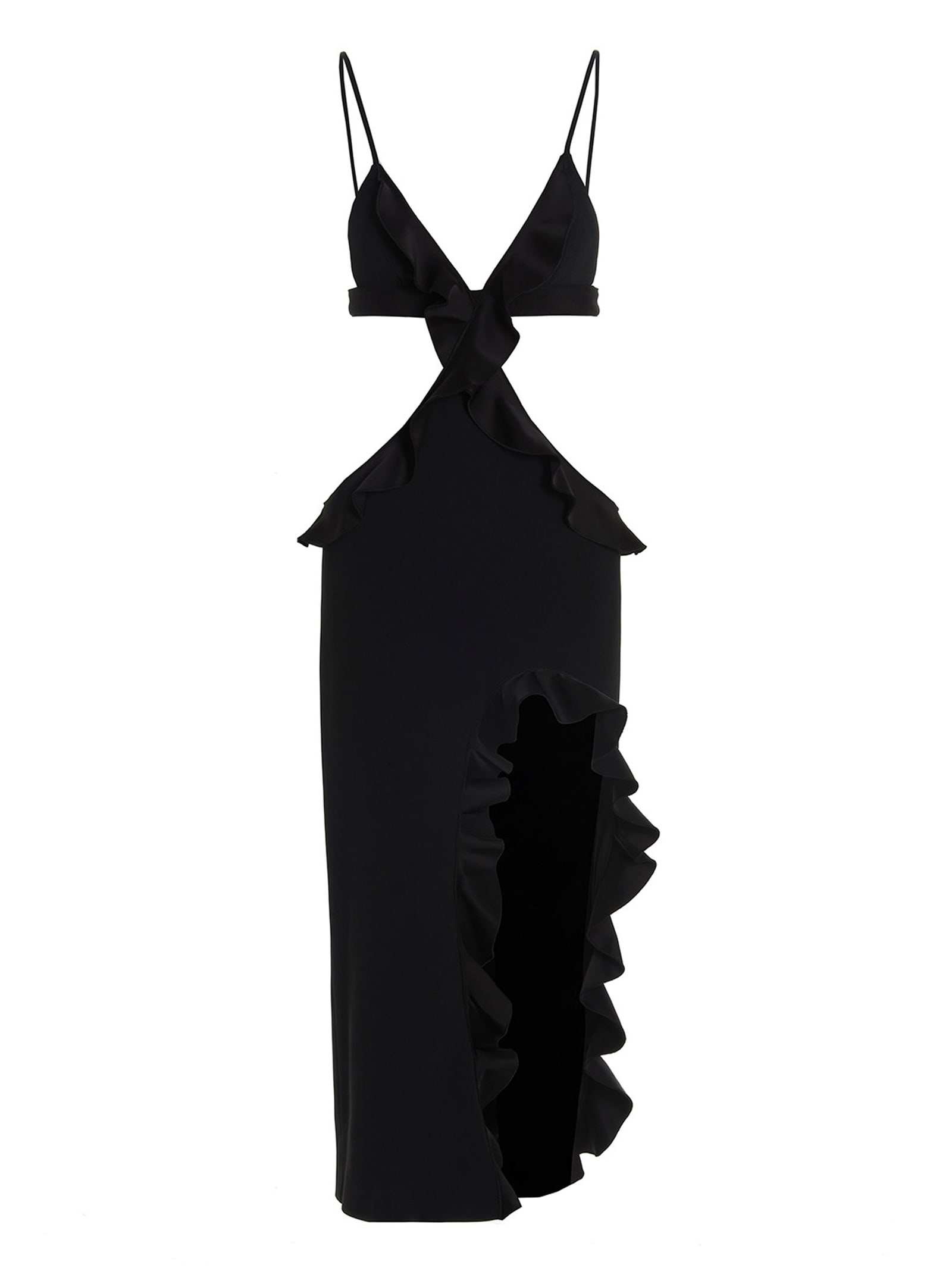 'crossbody & open leg ruffle' dress