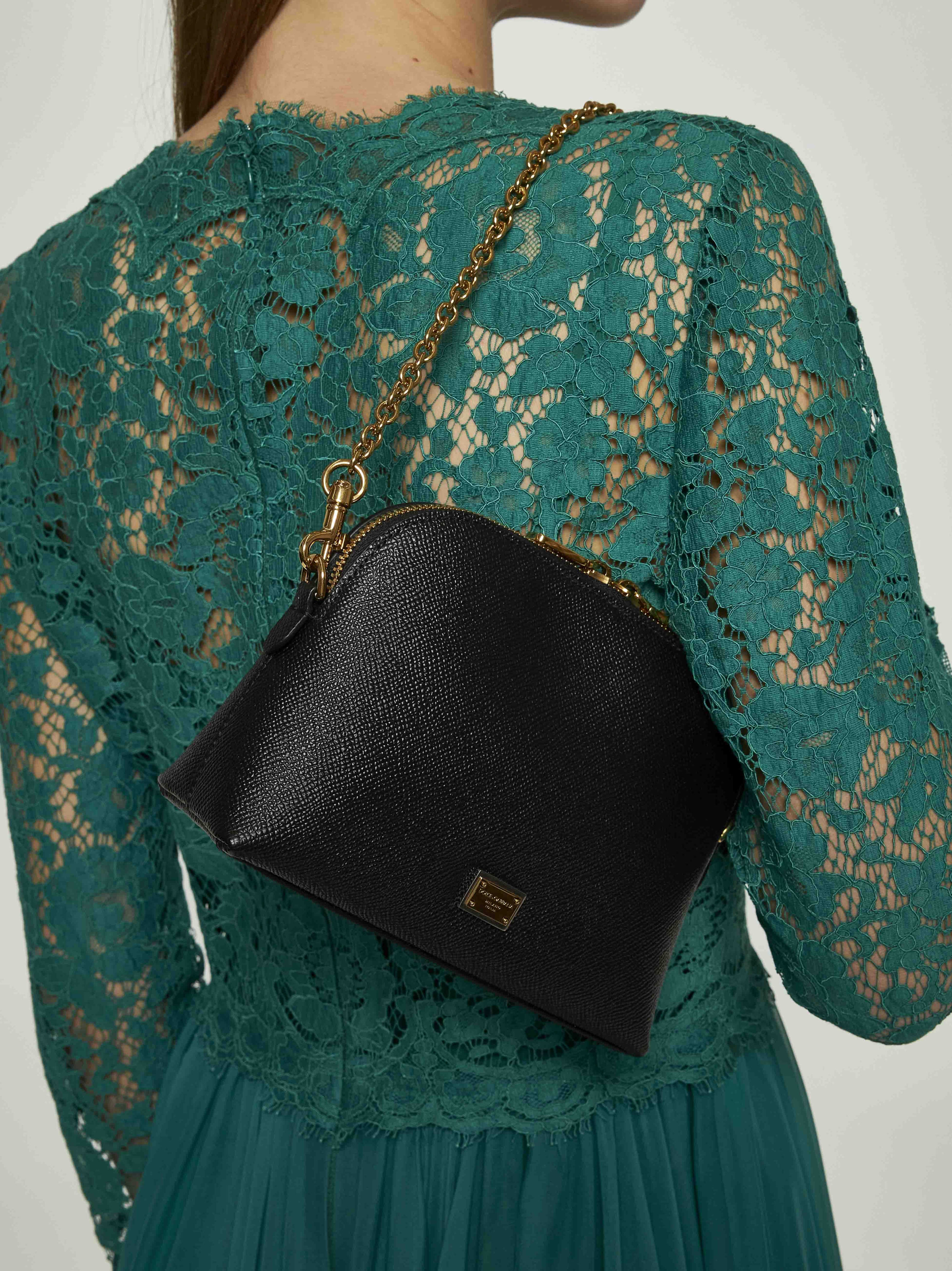 関税なし★ Dolce&Gabbana ドルチェ ショルダーバッグ BI3353A Dolce & Gabbana Black Mini Bag With Shoulder Strap | italist
