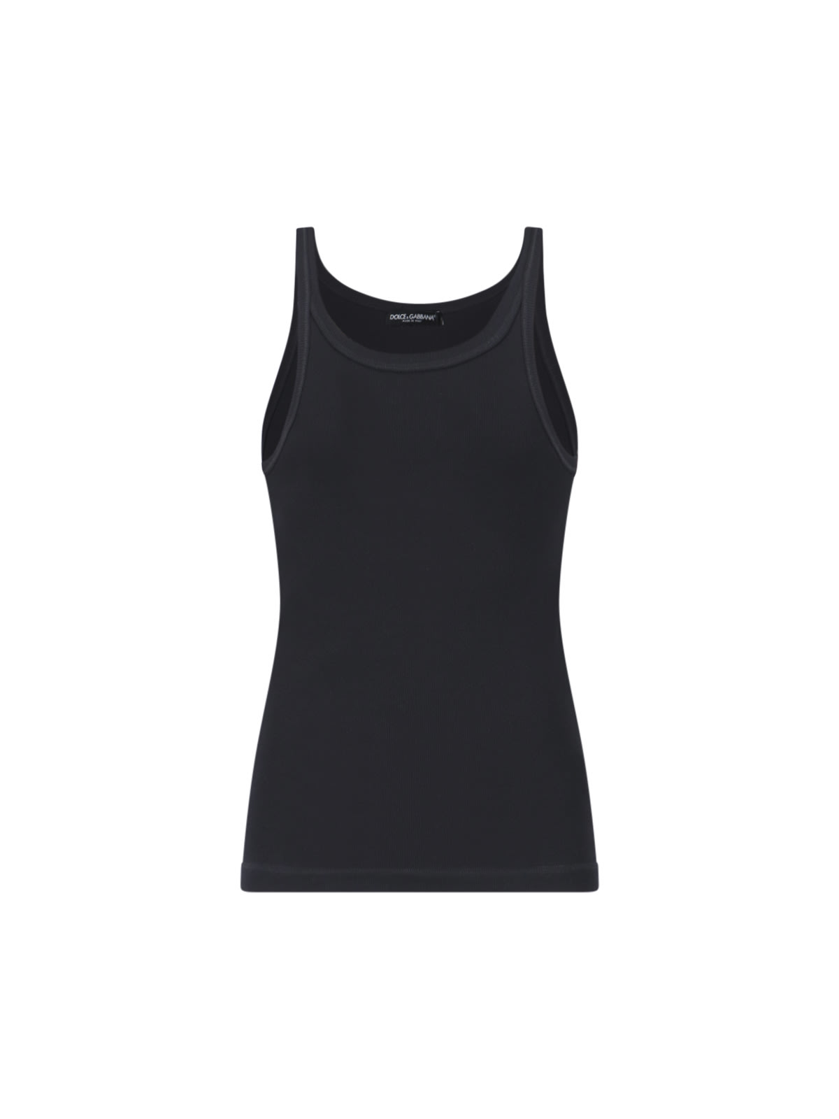 Tシャツ・カットソー DOLCE & GABBANA Ribbed cotton tank top Nero Dolce & Gabbana Black Cotton Tank Top | italist